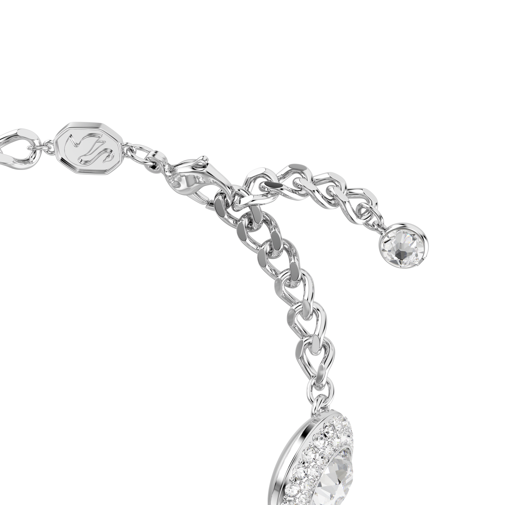 Una Angelic bracelet, White, Rhodium plated