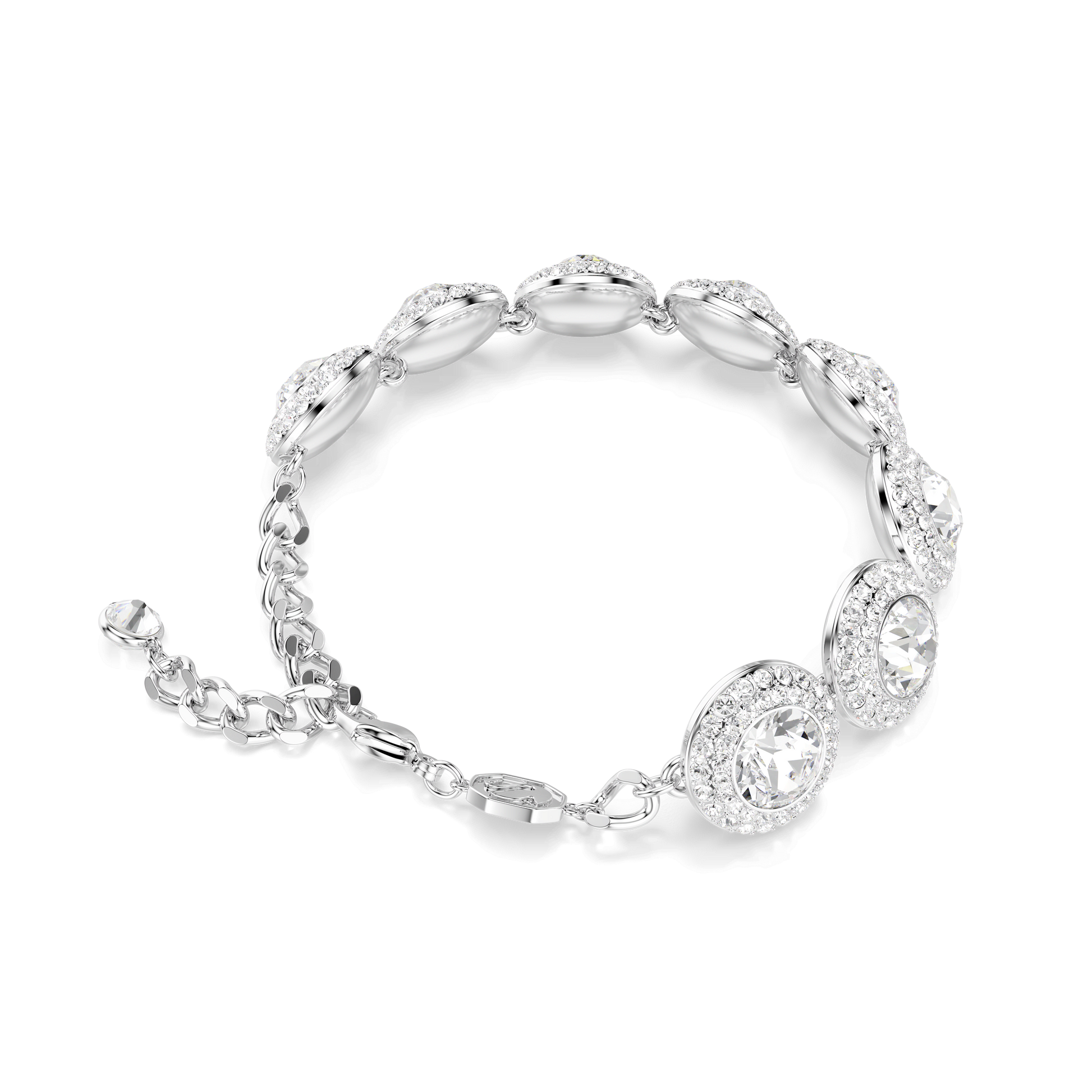 Una Angelic bracelet, White, Rhodium plated
