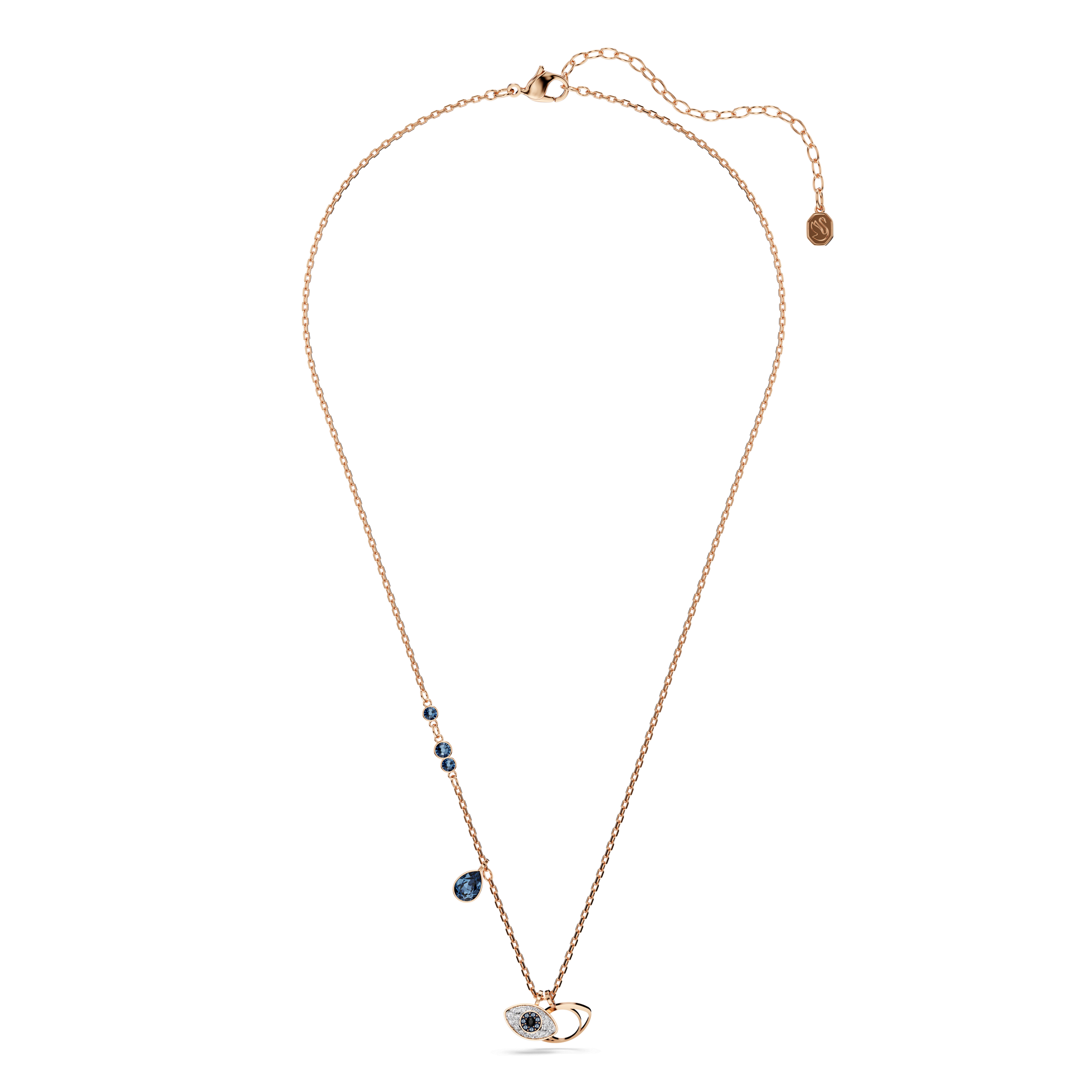 Symbolica pendant, Eye, Multicolored, 18K rose gold finish