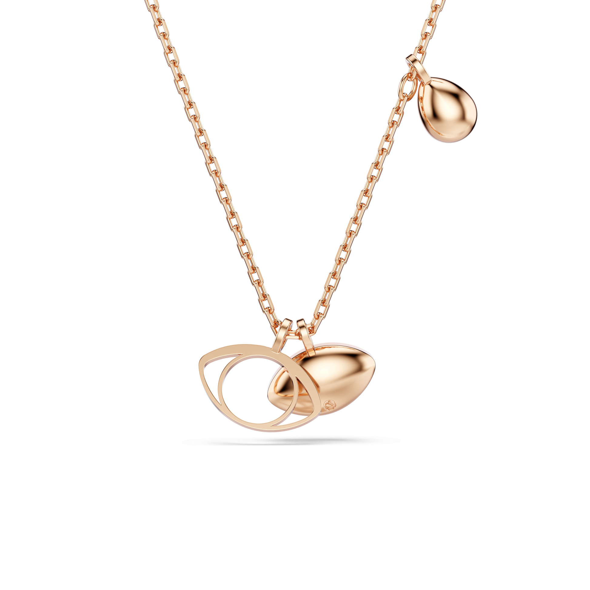 Symbolica pendant, Eye, Multicolored, 18K rose gold finish