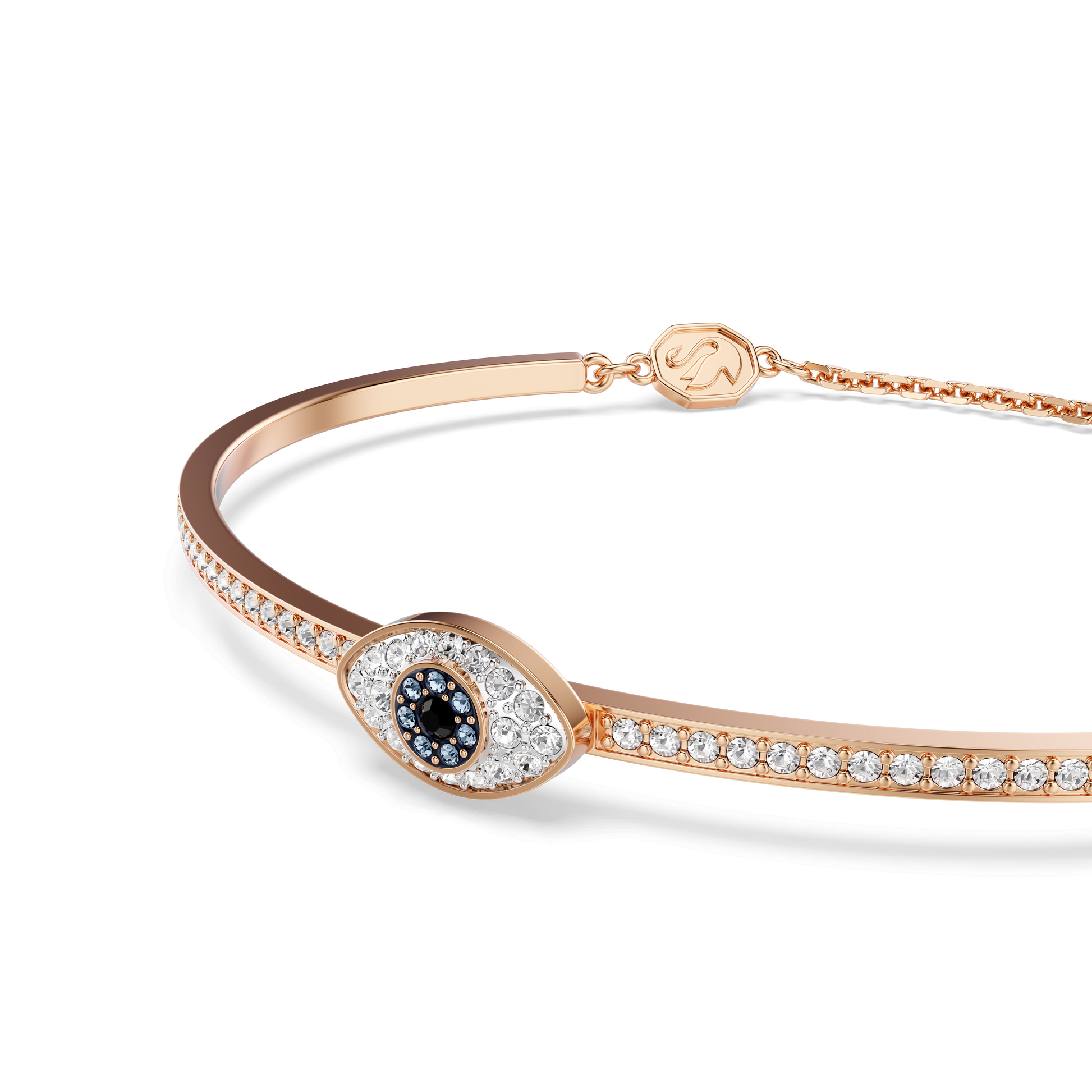 Symbolica bangle, Eye, Multicolored, 18K rose gold finish