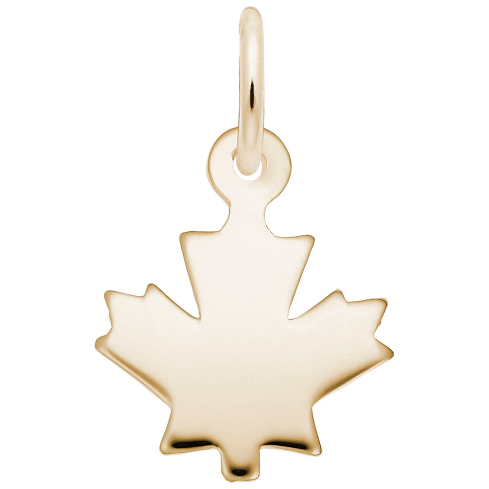Flat Maple Leaf Accent Charm for Fall Jewelry - Rembrandt Charms 5737