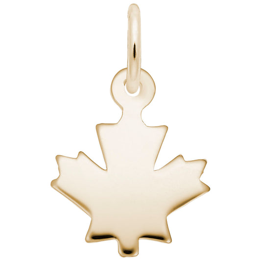 Flat Maple Leaf Accent Charm for Fall Jewelry - Rembrandt Charms 5737