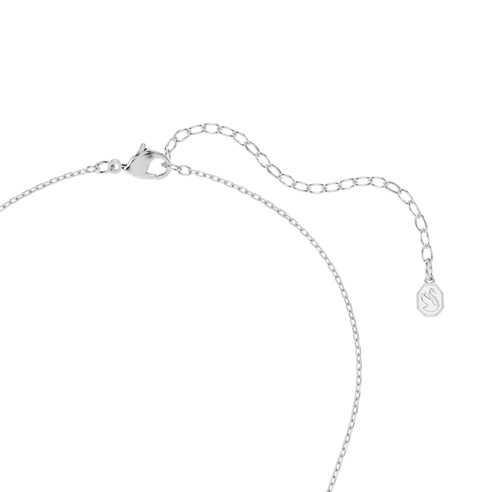 Hyperbola pendant, Round cut, White, Rhodium plated