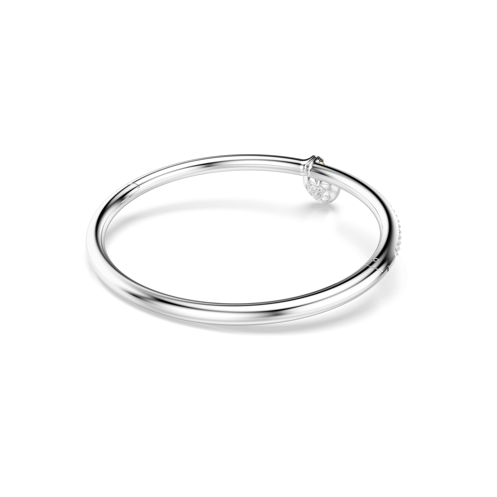 Idyllia bangle, Mixed cuts, Heart, Pink, Mixed metal finish