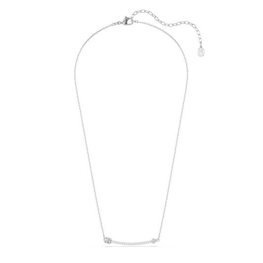 Idyllia pendant, Mixed cuts, Arrow, White, Rhodium plated