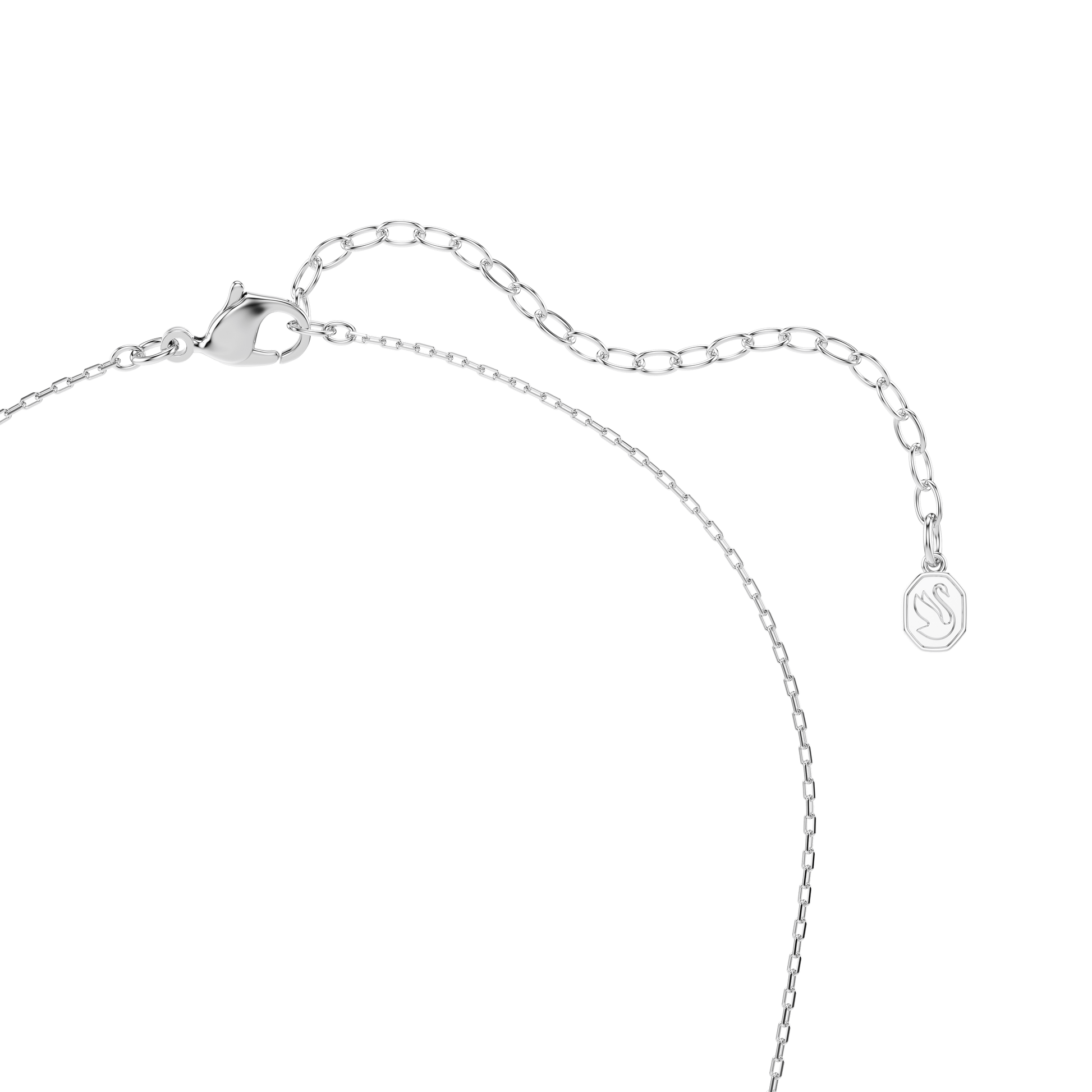 Idyllia pendant, Mixed cuts, Arrow, White, Rhodium plated