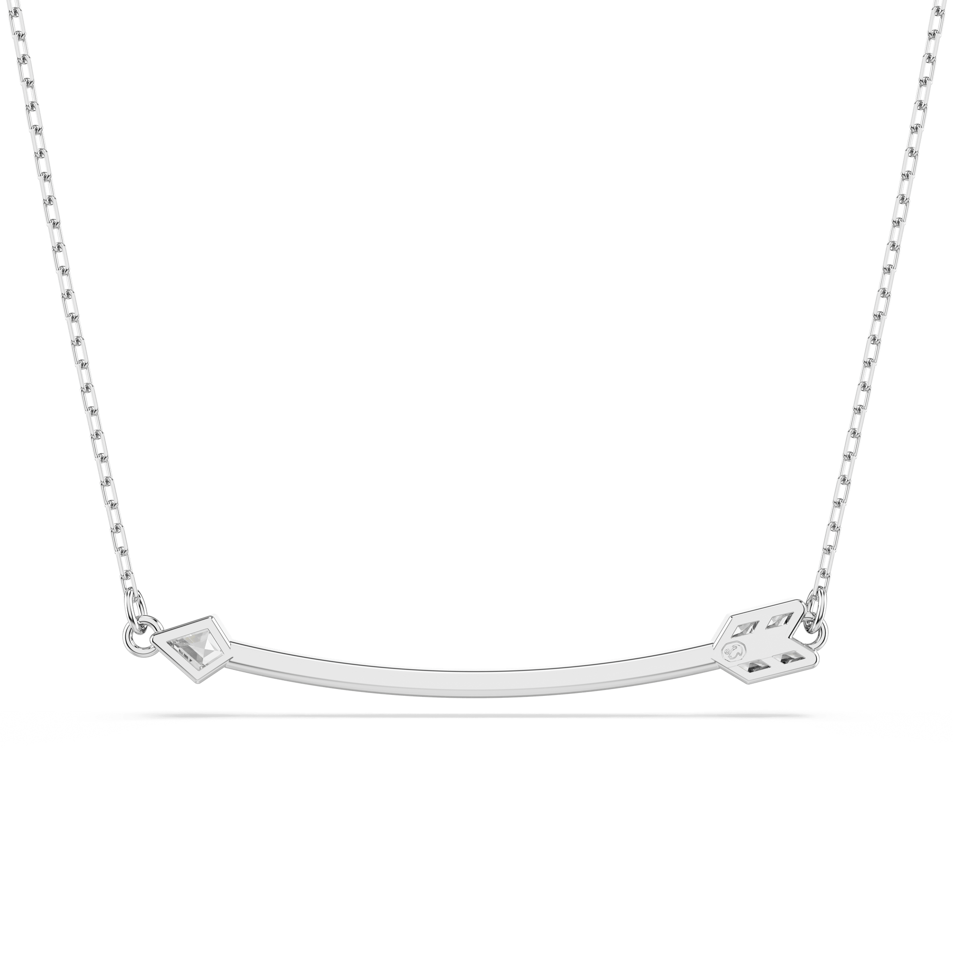 Idyllia pendant, Mixed cuts, Arrow, White, Rhodium plated