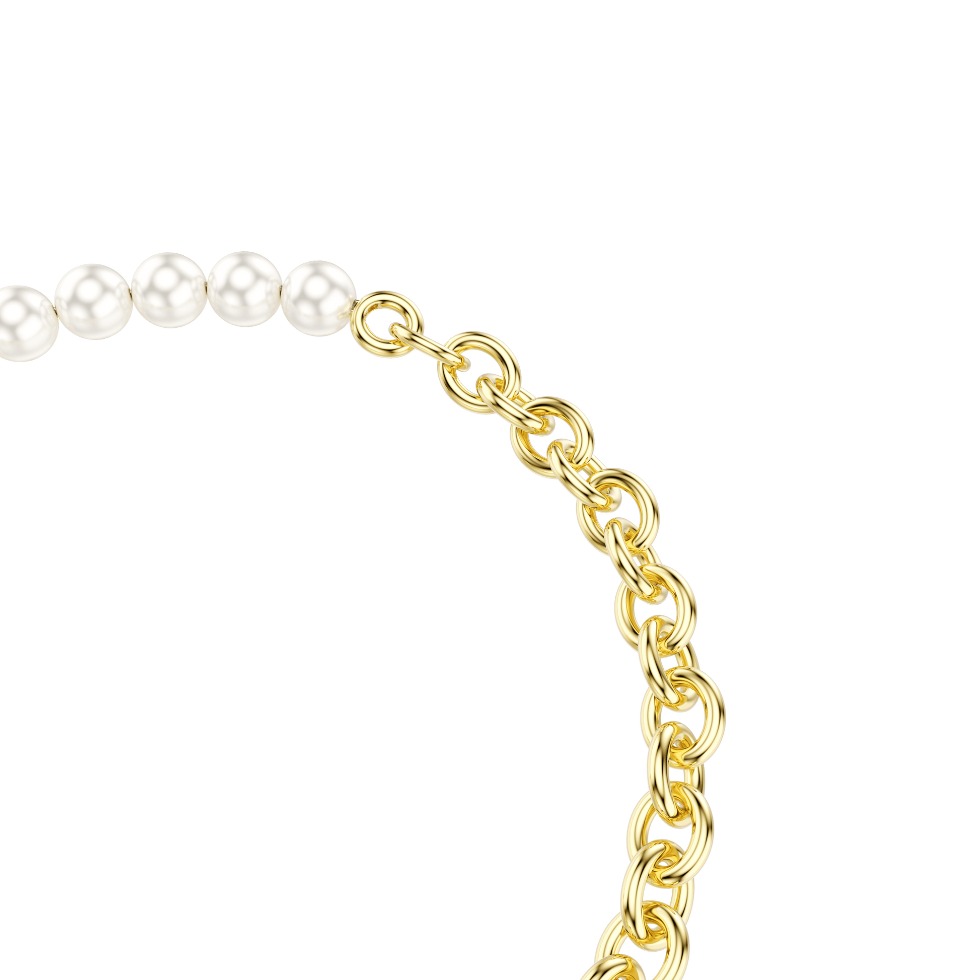 Idyllia bracelet, Crystal pearl, White, 18K gold finish