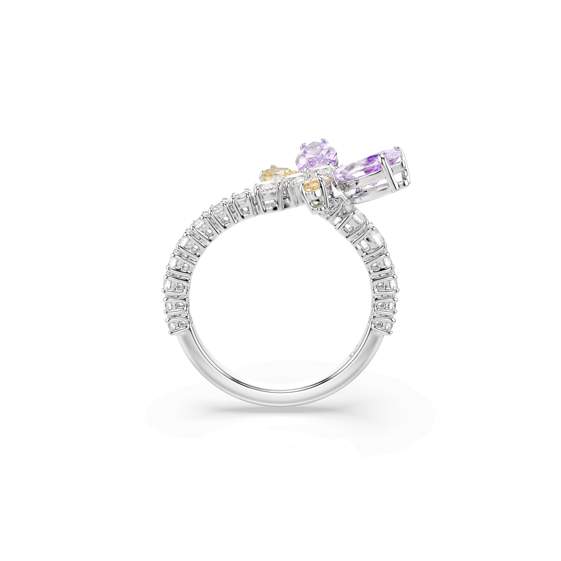 Ariana Grande x Swarovski motif ring, Mixed cuts, Dragonfly, Multicolored, Rhodium plated