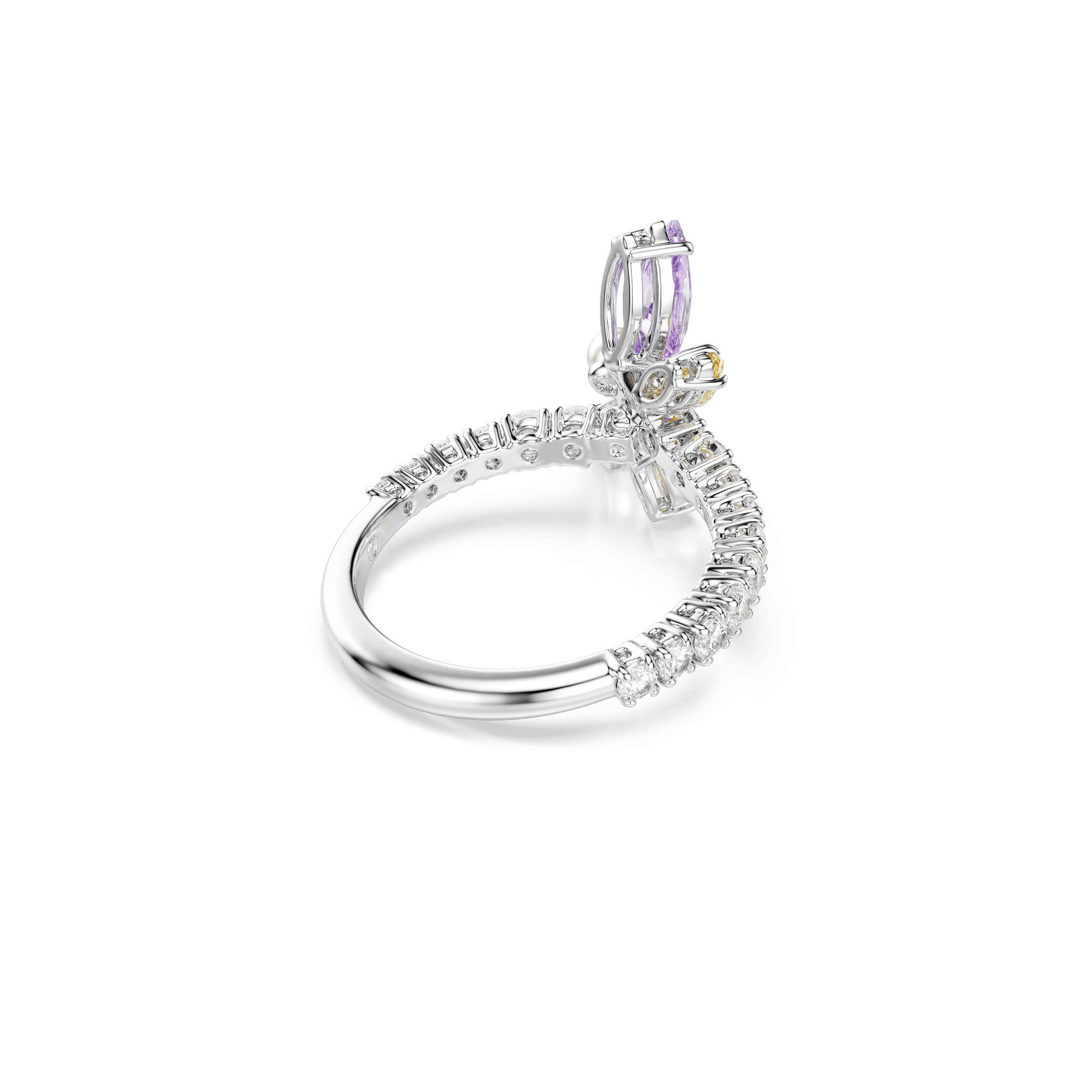 Ariana Grande x Swarovski motif ring, Mixed cuts, Dragonfly, Multicolored, Rhodium plated