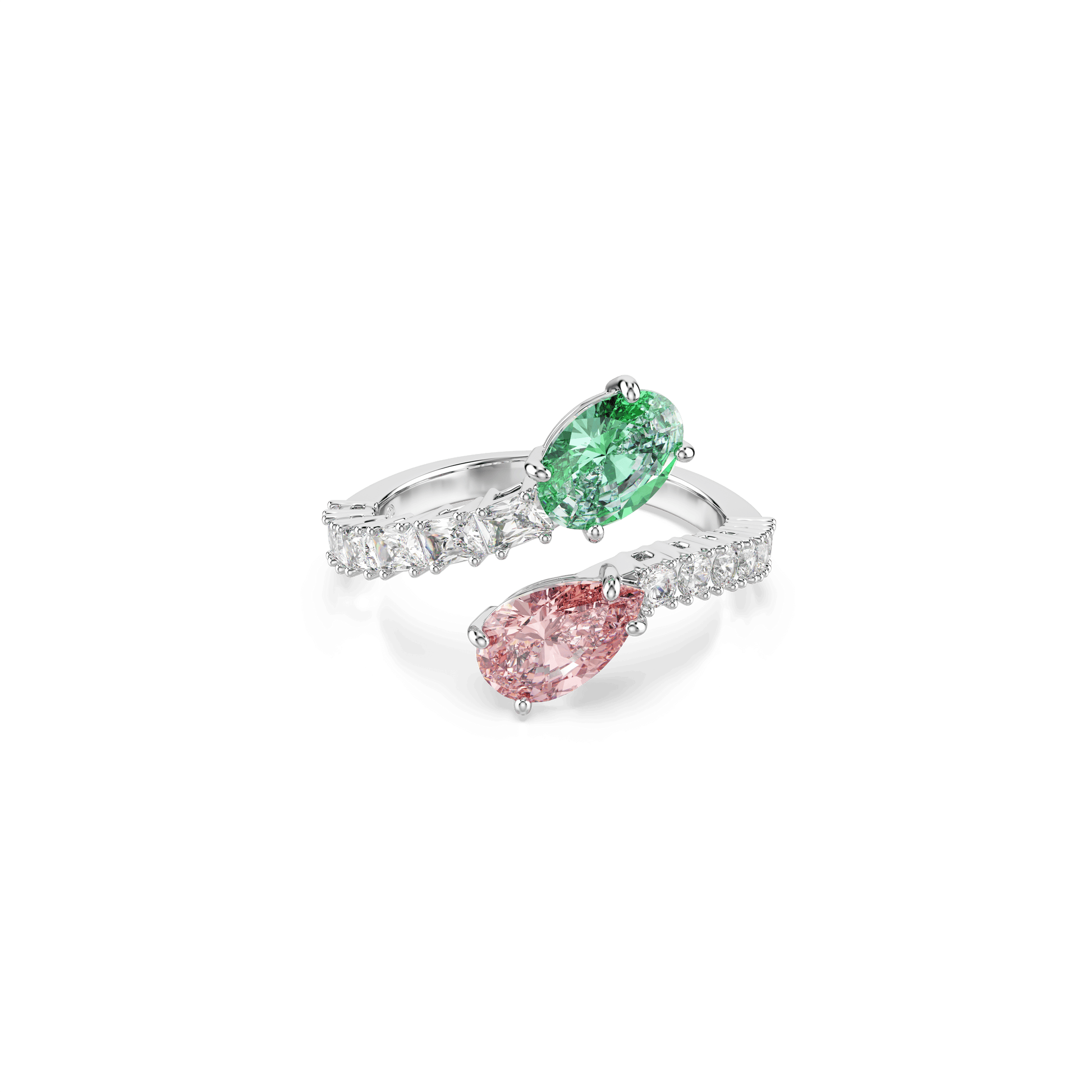 Ariana Grande x Swarovski open ring, Mixed cuts, Multicolored, Rhodium plated