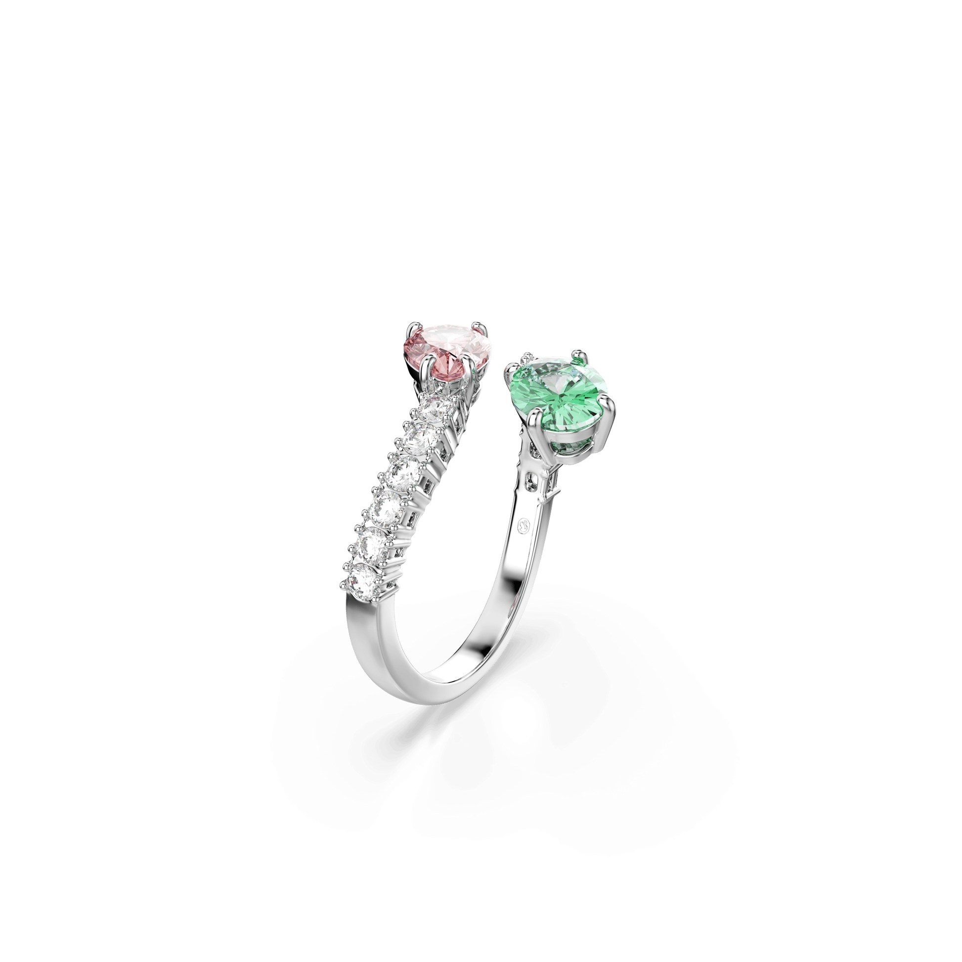 Ariana Grande x Swarovski open ring, Mixed cuts, Multicolored, Rhodium plated