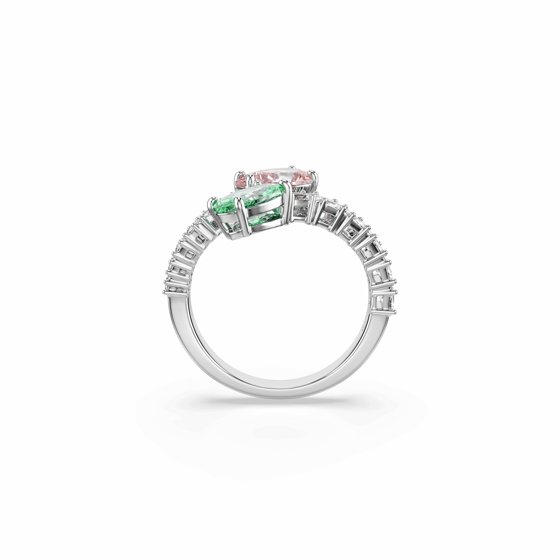 Ariana Grande x Swarovski open ring, Mixed cuts, Multicolored, Rhodium plated