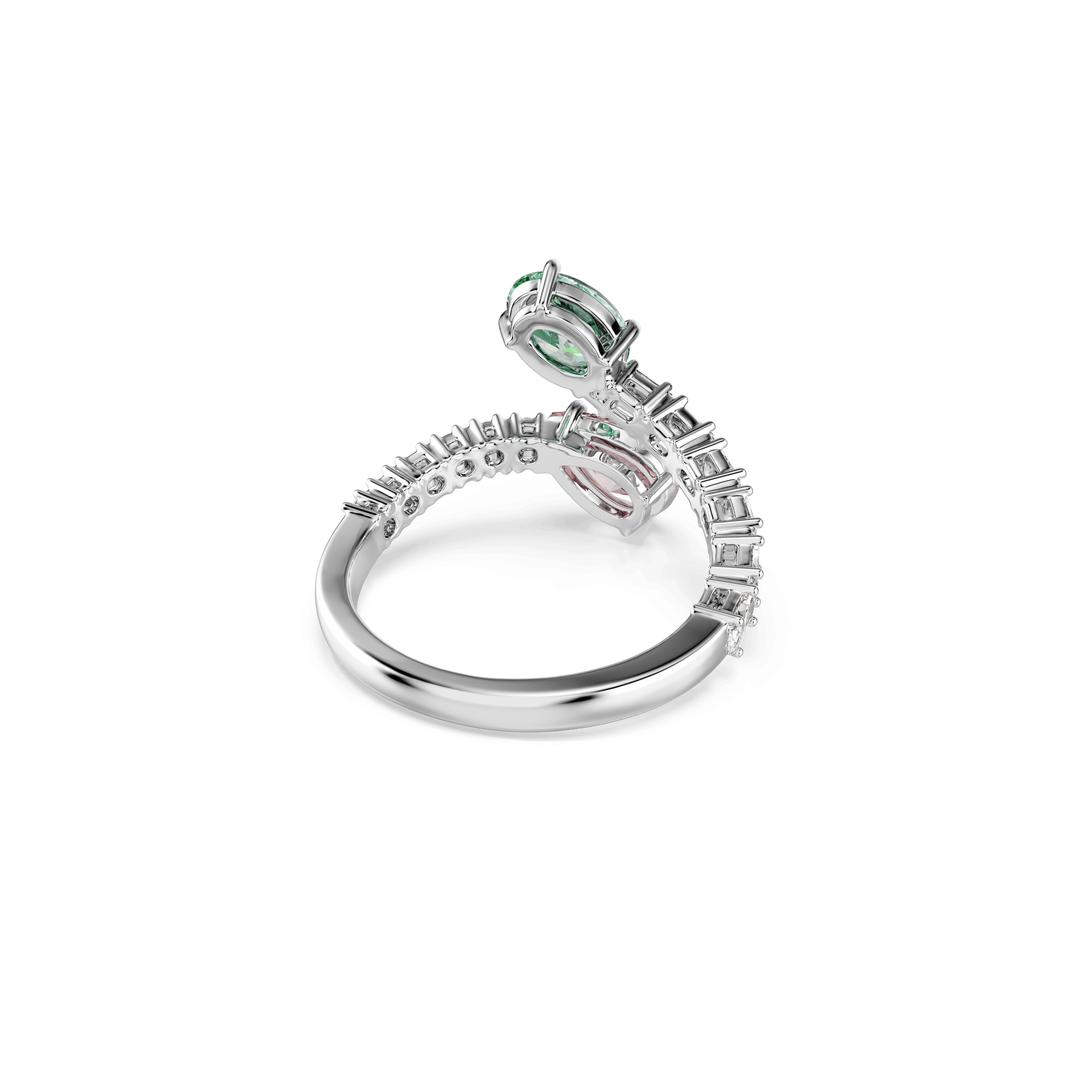 Ariana Grande x Swarovski open ring, Mixed cuts, Multicolored, Rhodium plated