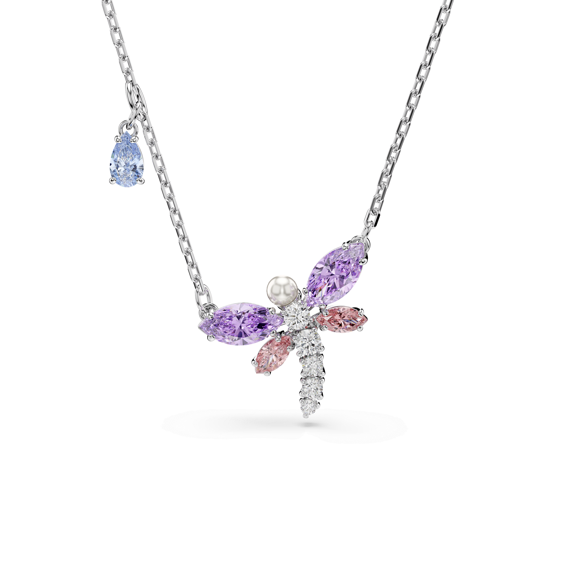 Ariana Grande x Swarovski pendant, Mixed cuts, Dragonfly, Multicolored, Rhodium plated