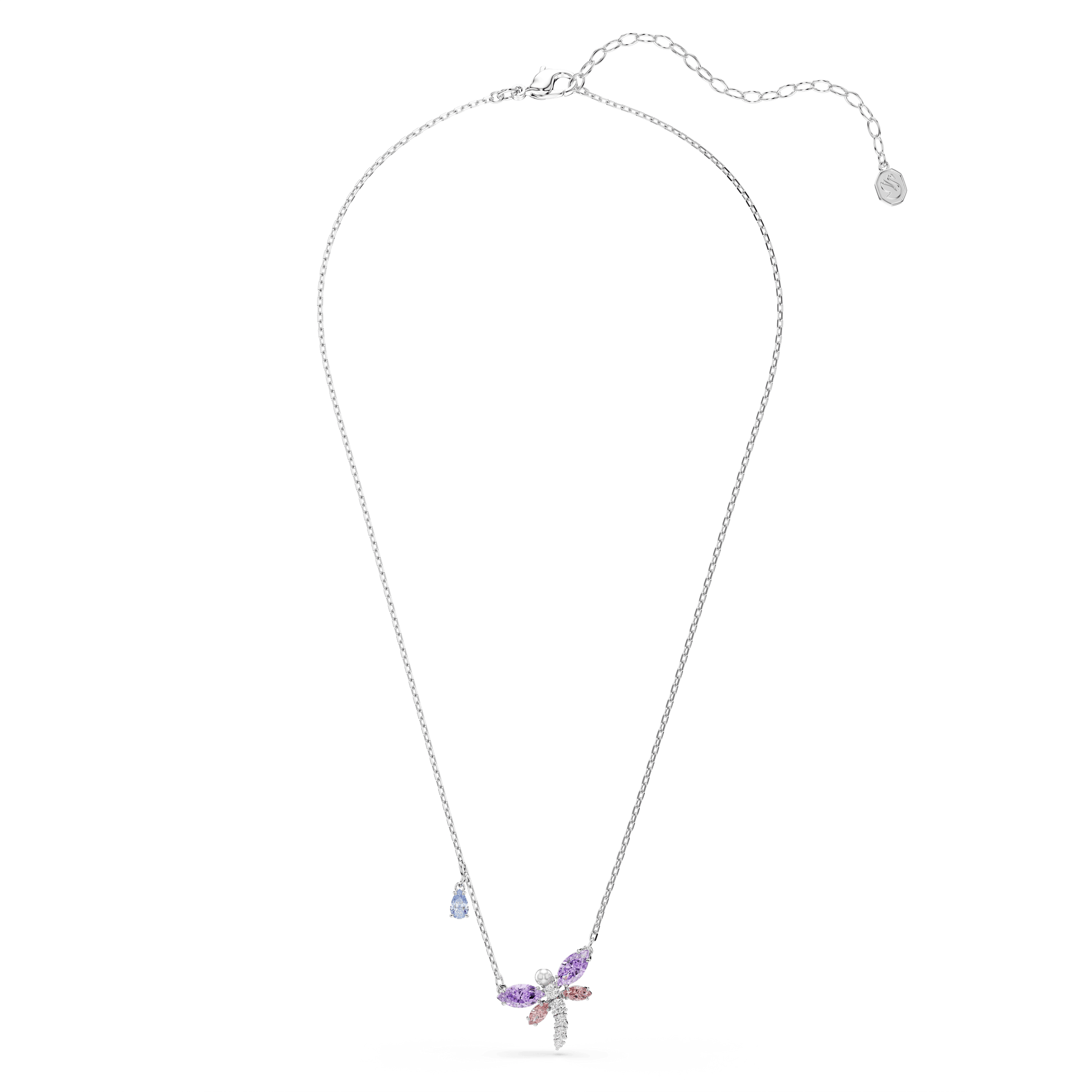Ariana Grande x Swarovski pendant, Mixed cuts, Dragonfly, Multicolored, Rhodium plated