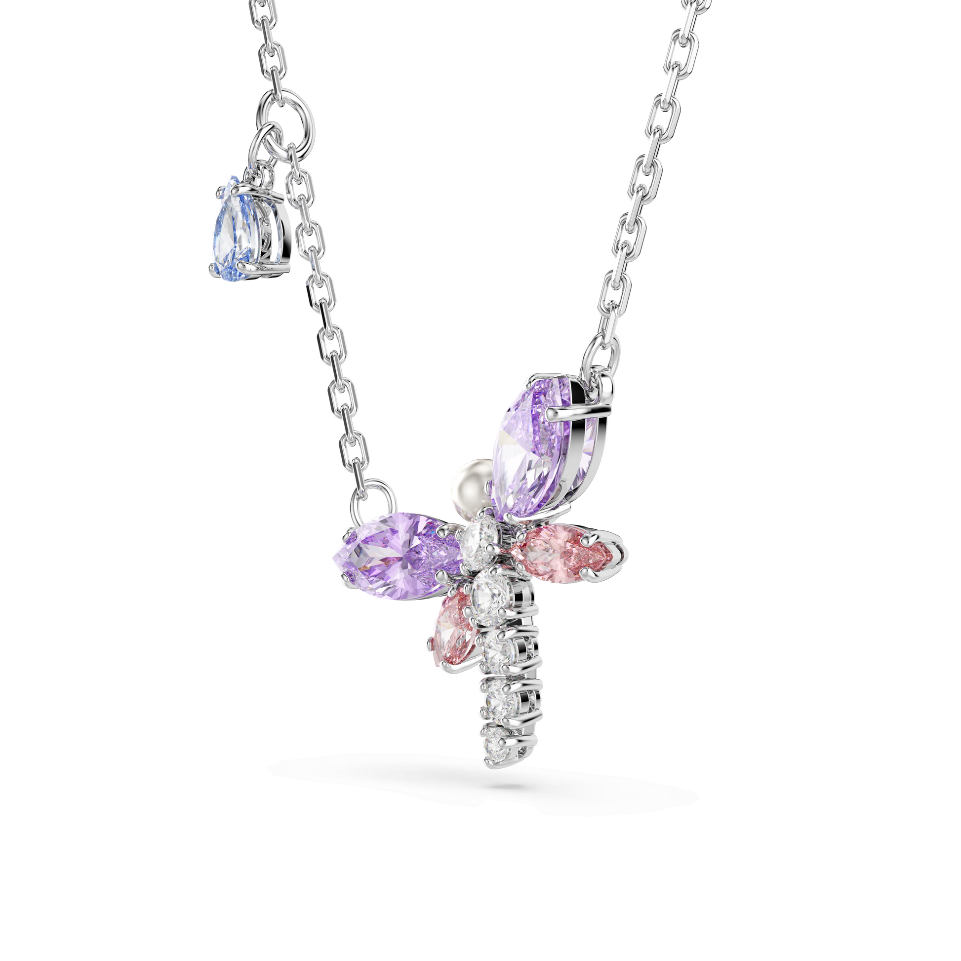 Ariana Grande x Swarovski pendant, Mixed cuts, Dragonfly, Multicolored, Rhodium plated