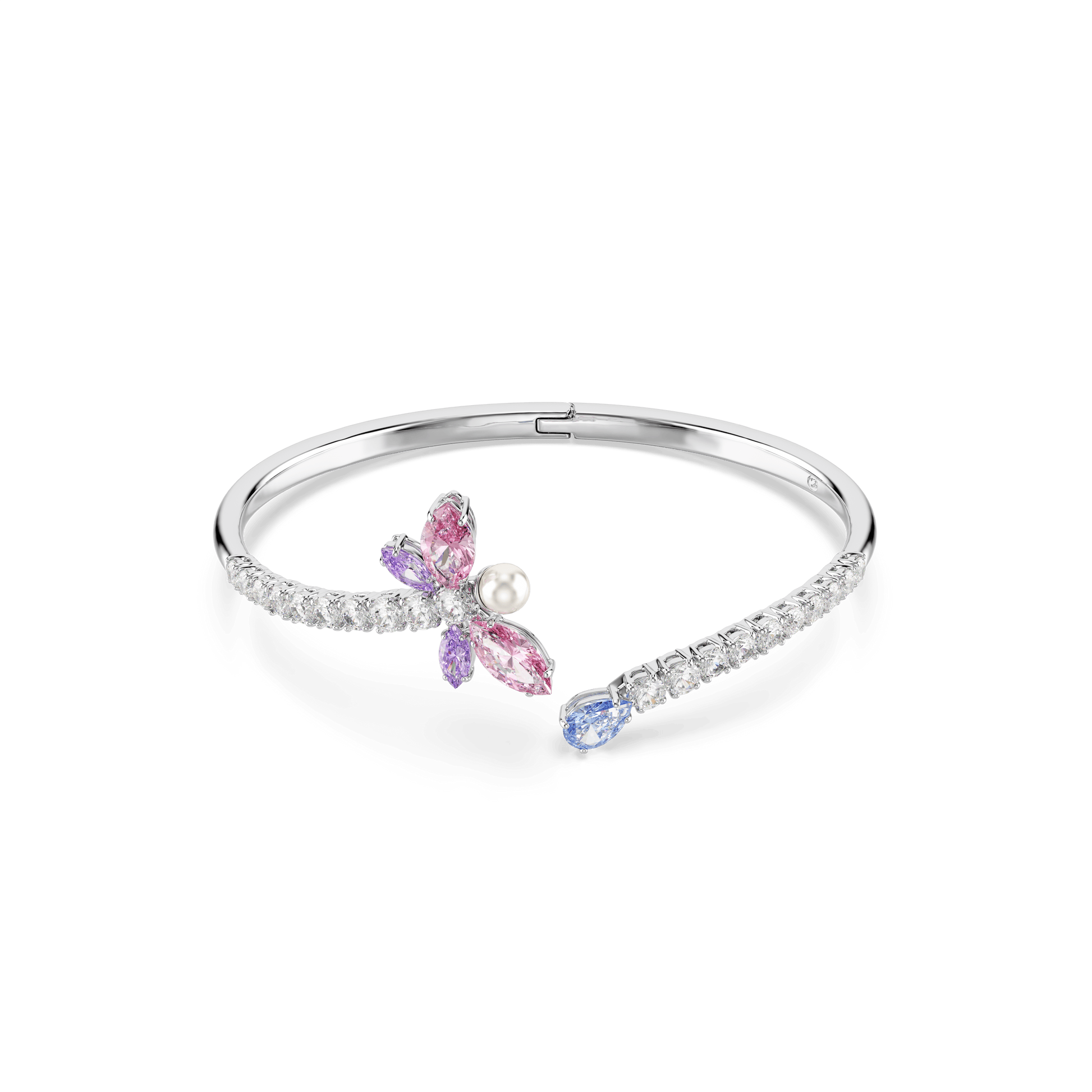 Ariana Grande x Swarovski bangle, Mixed cuts, Dragonfly, Multicolored, Rhodium plated