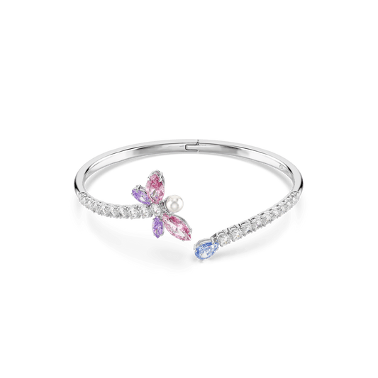 Ariana Grande x Swarovski bangle, Mixed cuts, Dragonfly, Multicolored, Rhodium plated