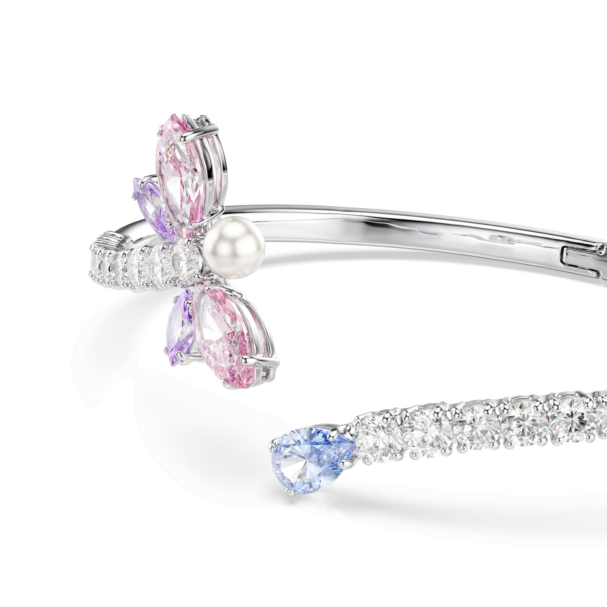 Ariana Grande x Swarovski bangle, Mixed cuts, Dragonfly, Multicolored, Rhodium plated