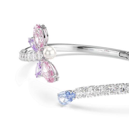 Ariana Grande x Swarovski bangle, Mixed cuts, Dragonfly, Multicolored, Rhodium plated