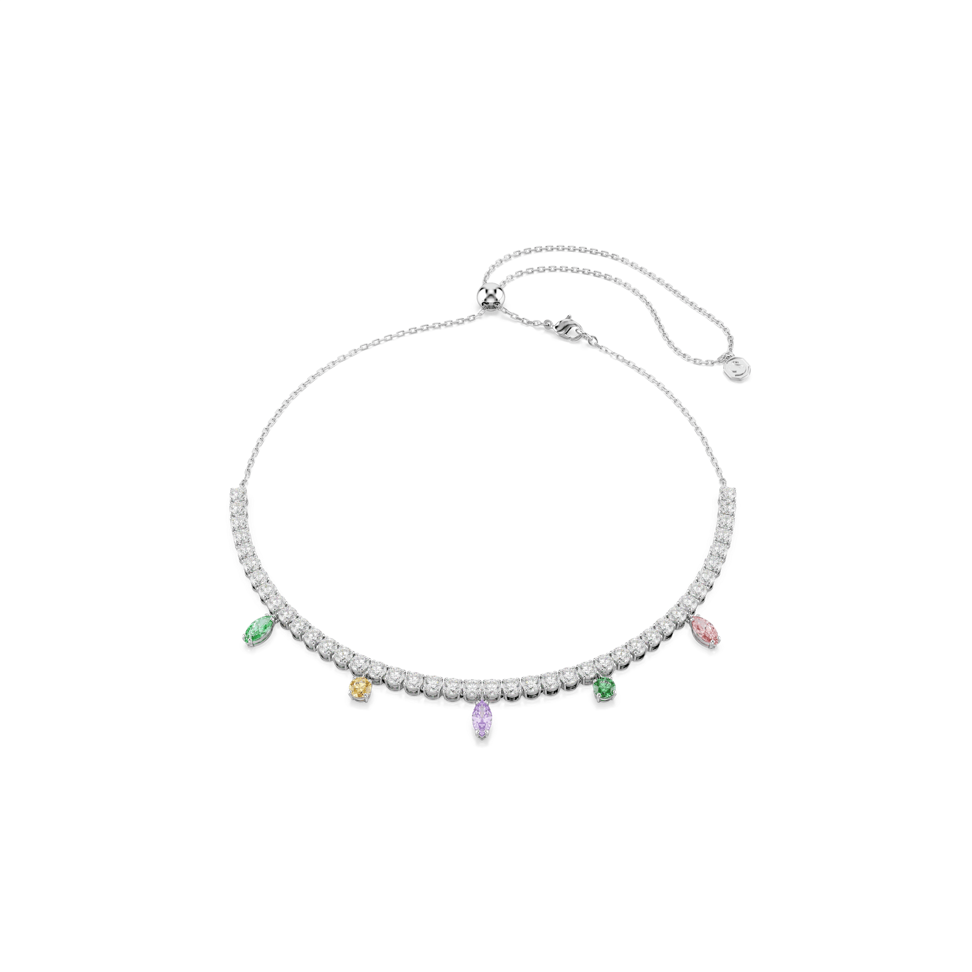 Ariana Grande x Swarovski necklace, Mixed cuts, Multicolored, Rhodium plated