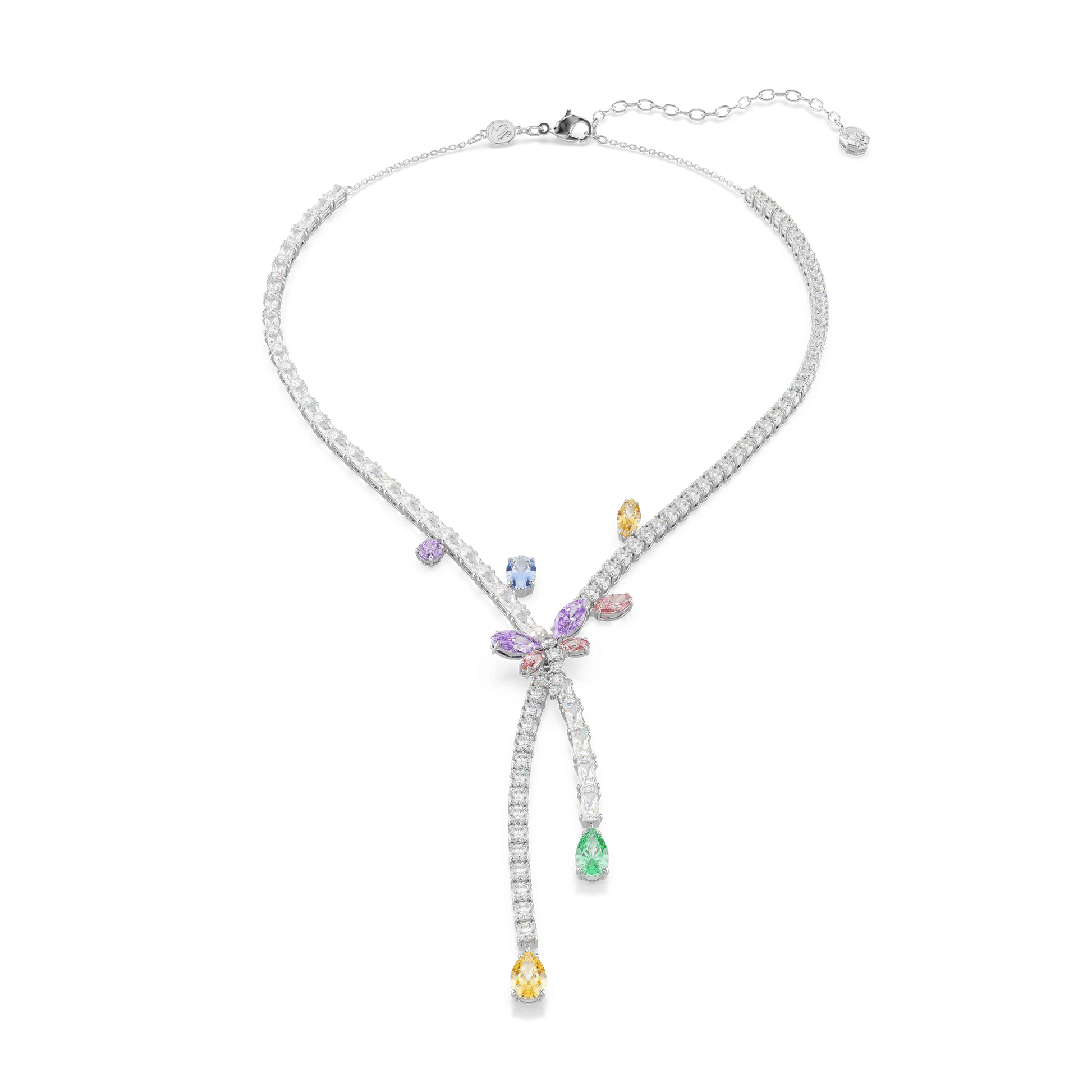 Ariana Grande x Swarovski necklace, Mixed cuts, Dragonfly, Multicolored, Rhodium plated