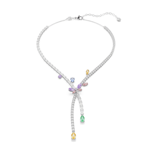 Ariana Grande x Swarovski necklace, Mixed cuts, Dragonfly, Multicolored, Rhodium plated