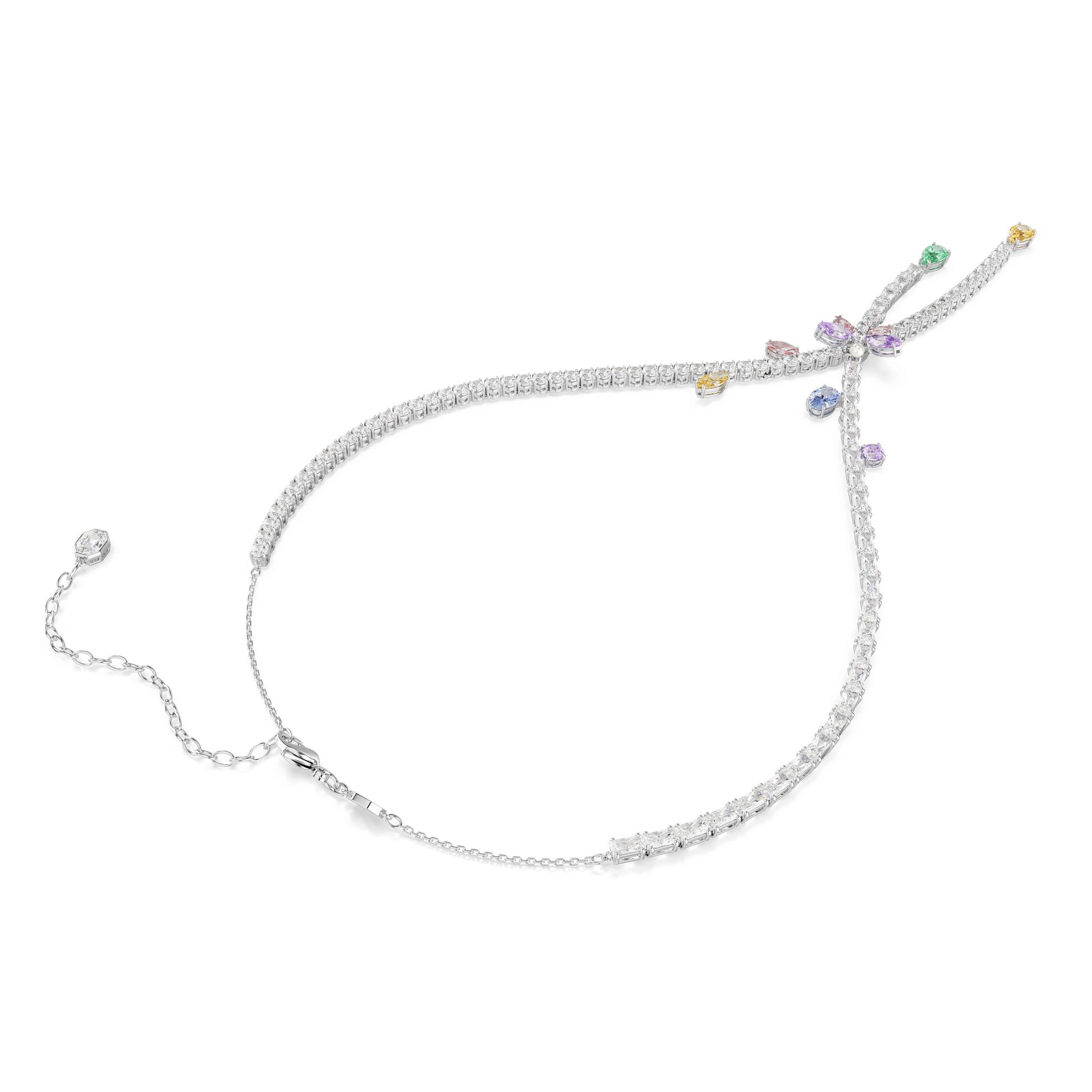 Ariana Grande x Swarovski necklace, Mixed cuts, Dragonfly, Multicolored, Rhodium plated