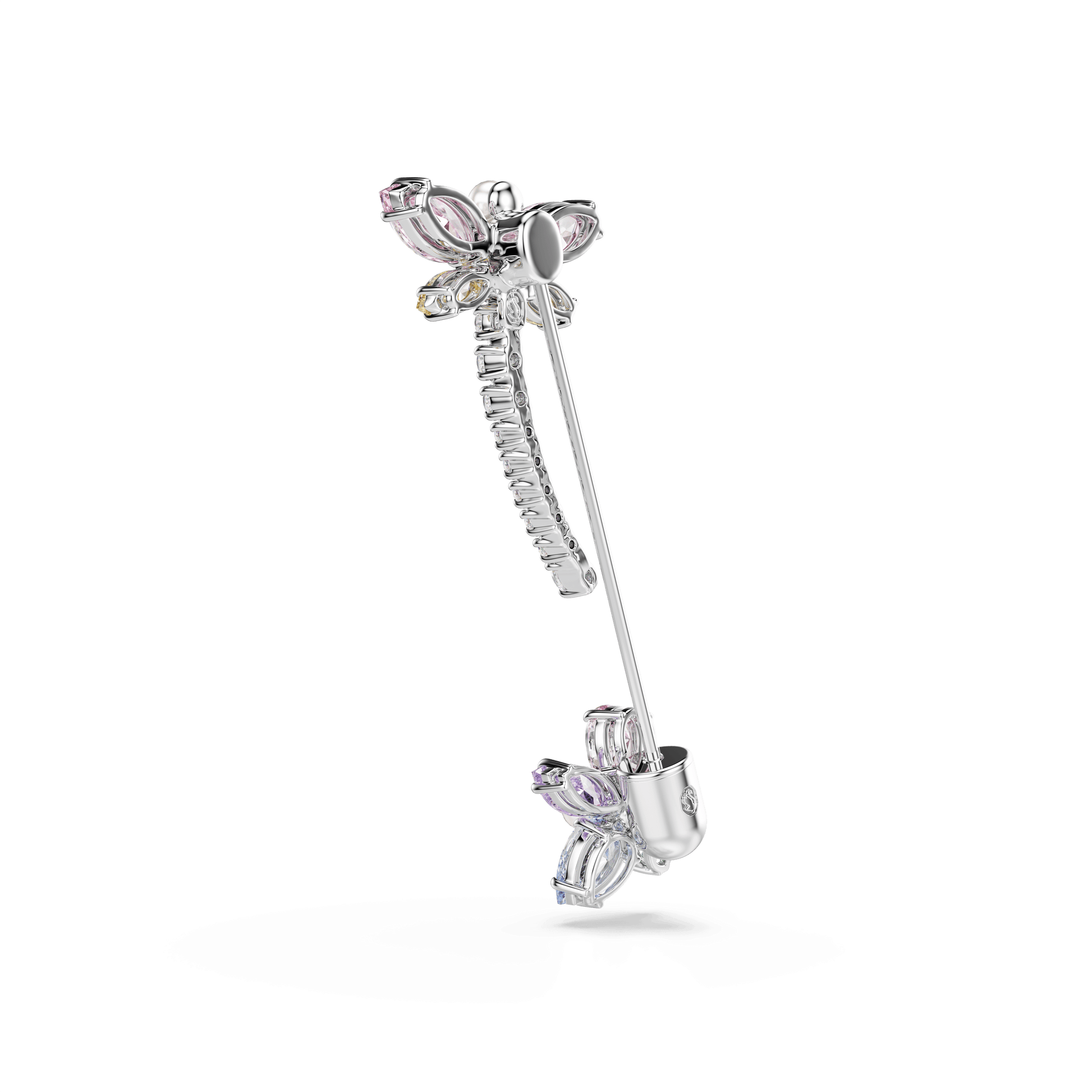 Ariana Grande x Swarovski brooch, Mixed cuts, Dragonfly, Multicolored, Rhodium plated