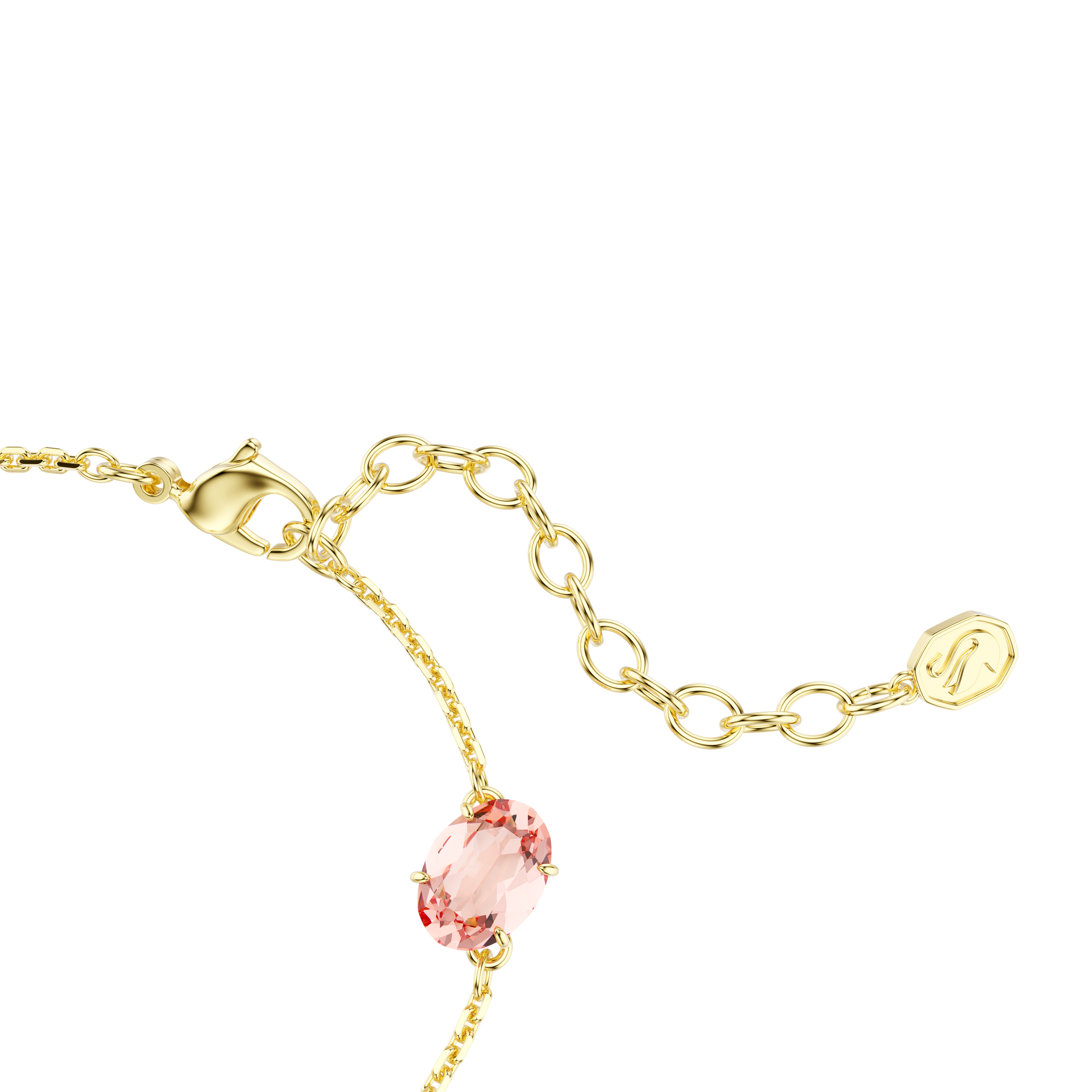 Gema bracelet, Mixed cuts, Dangling crystals, Multicolored, 18K gold finish