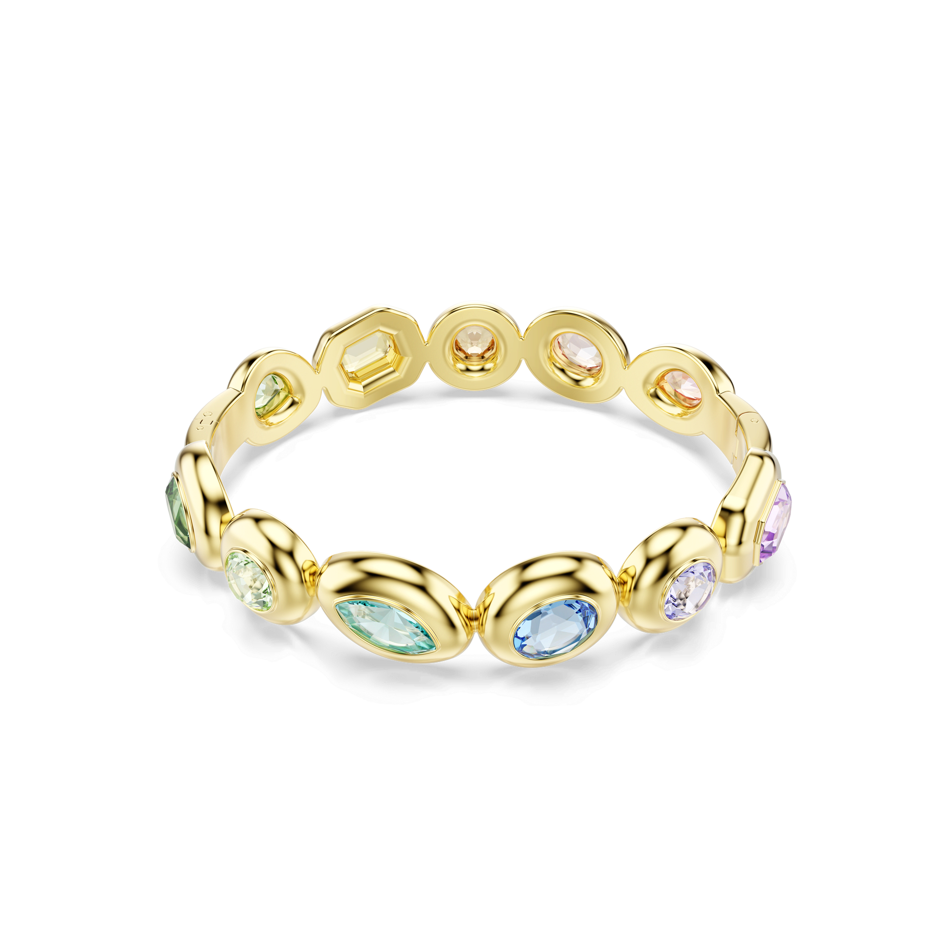 Gema bangle, Mixed cuts, Multicolored, 18K gold finish