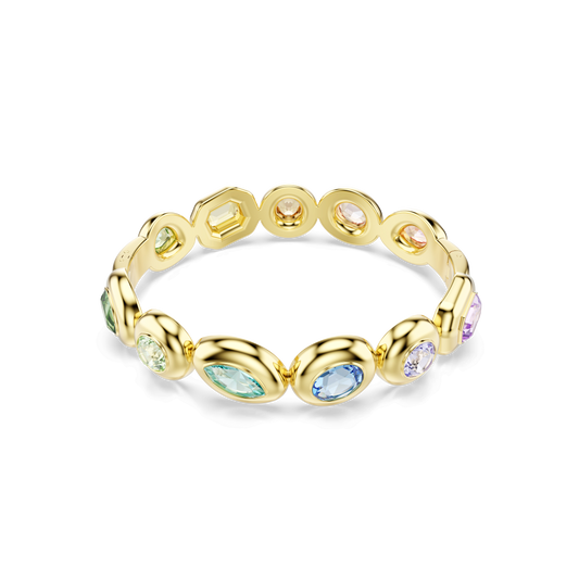 Gema bangle, Mixed cuts, Multicolored, 18K gold finish