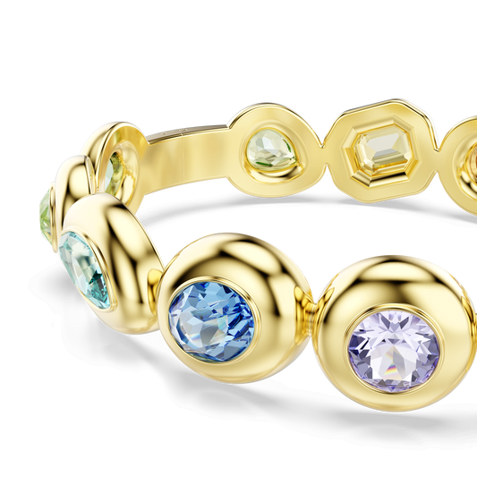 Gema bangle, Mixed cuts, Multicolored, 18K gold finish