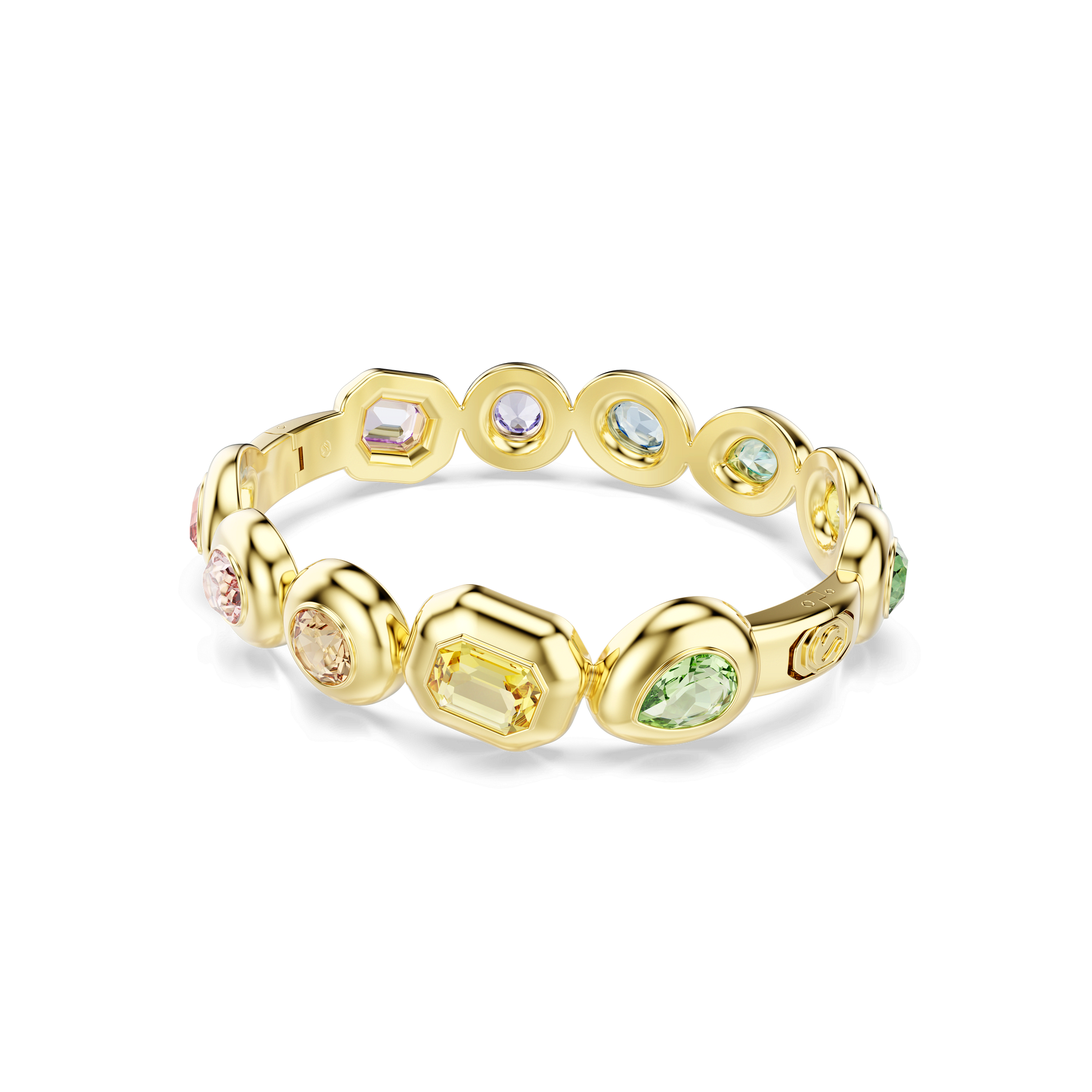 Gema bangle, Mixed cuts, Multicolored, 18K gold finish