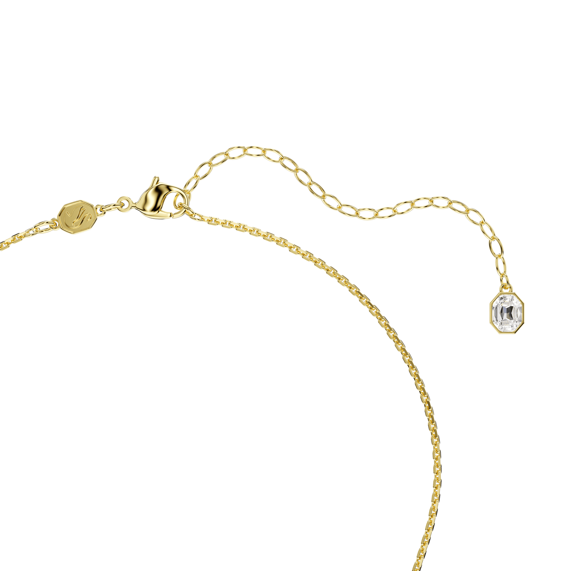 Gema Y necklace, Mixed cuts, Multicolored, 18K gold finish