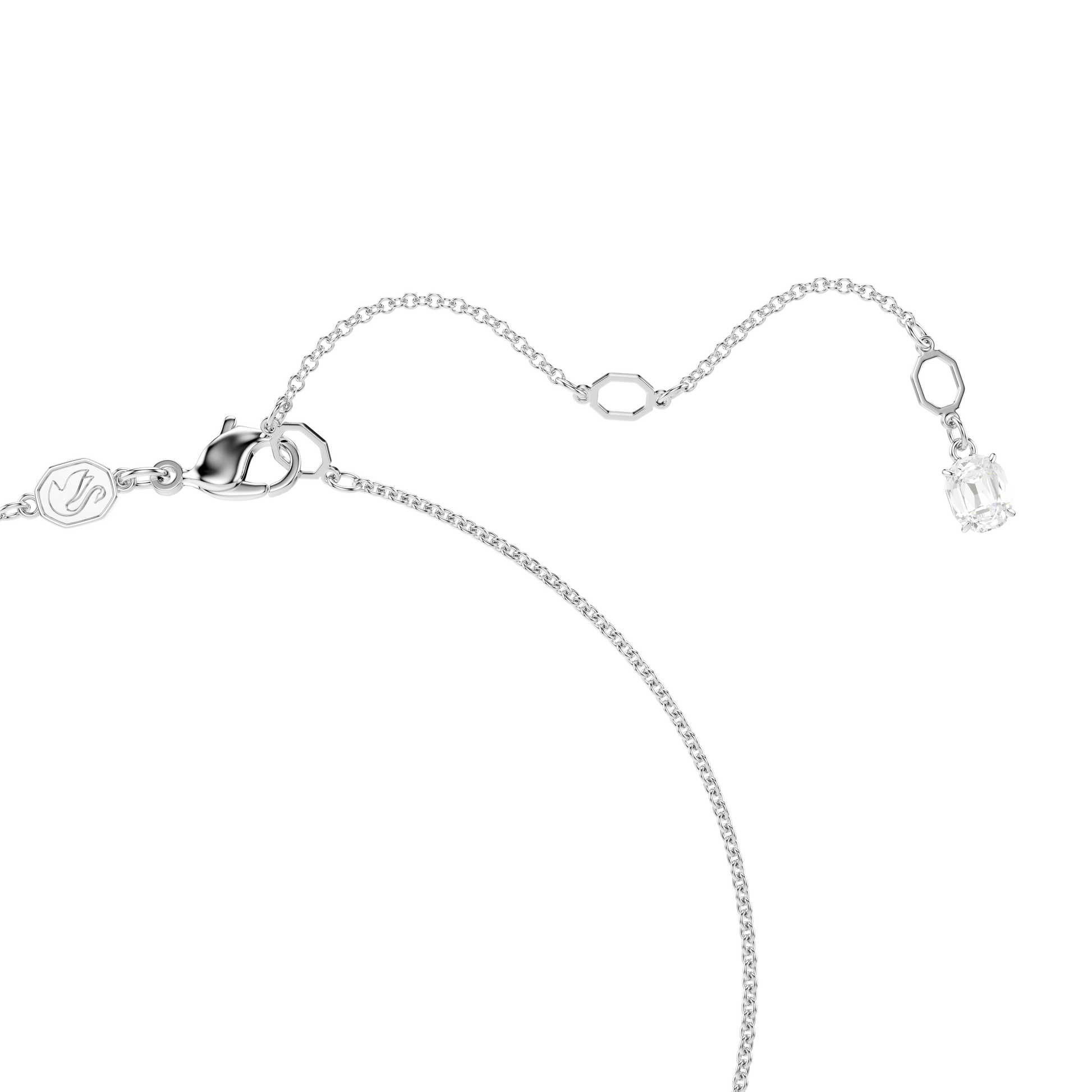 Teddy pendant, Bear, Blue, Rhodium plated