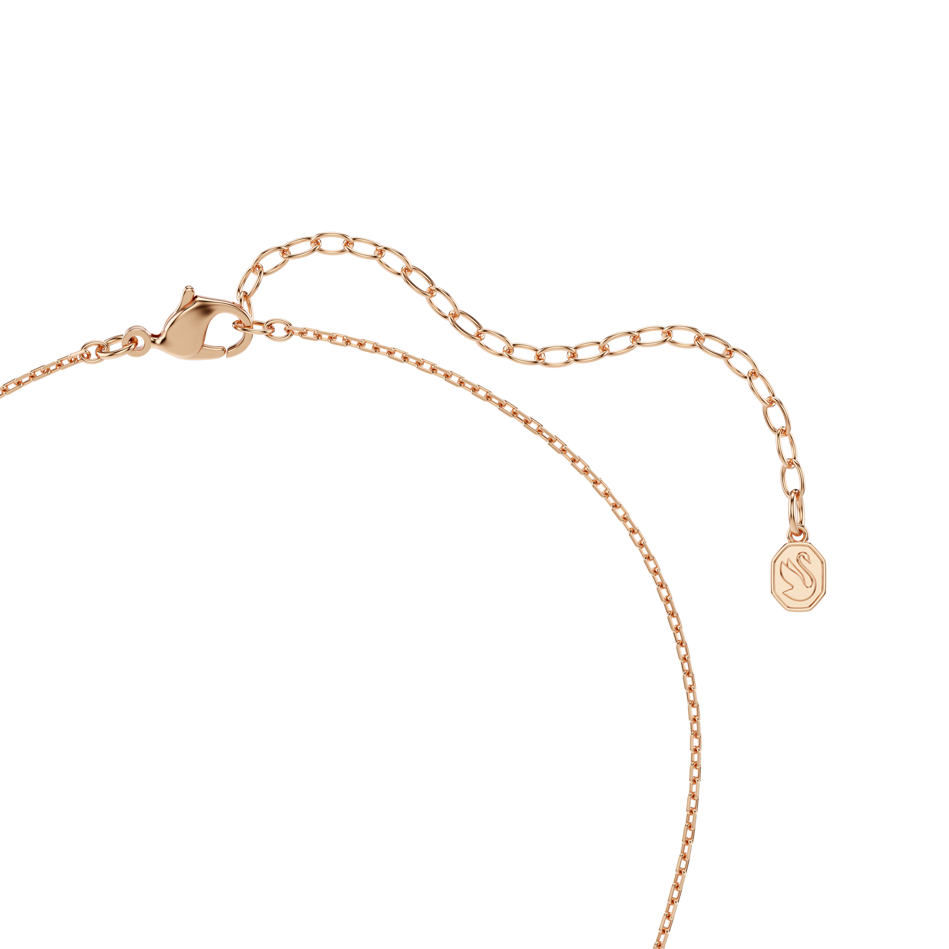 Dextera pendant, Round cut, White, 18K rose gold finish