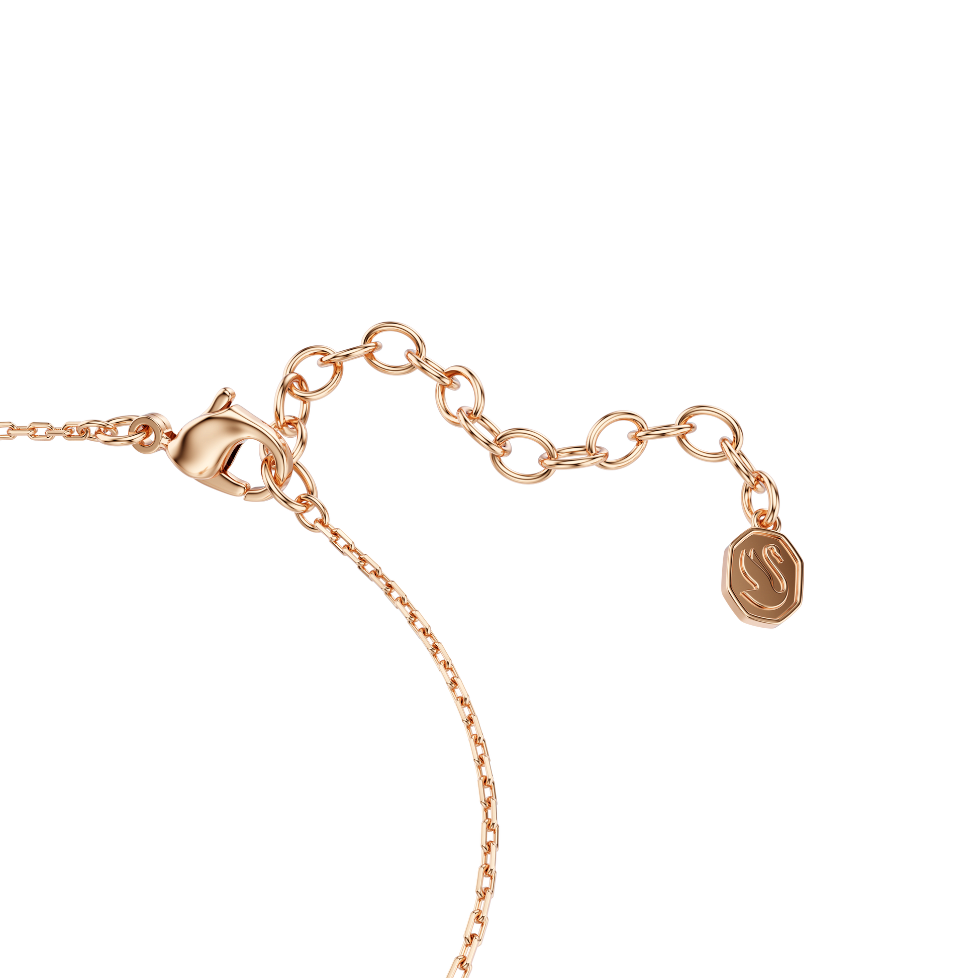 Swan bracelet, Mixed cuts, Swan, White, 18K rose gold finish
