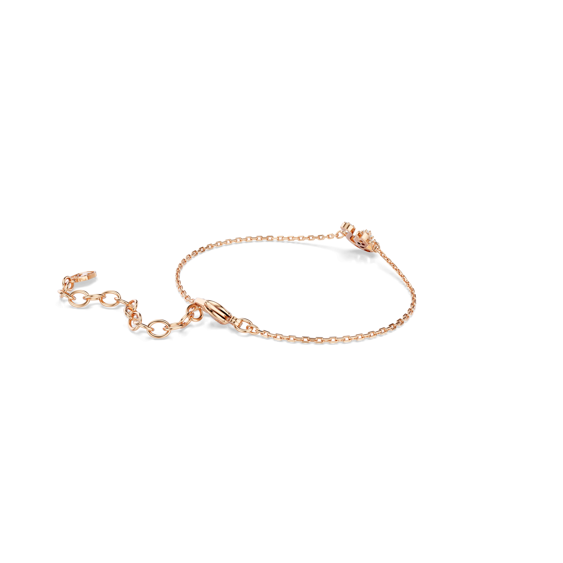 Swan bracelet, Mixed cuts, Swan, White, 18K rose gold finish