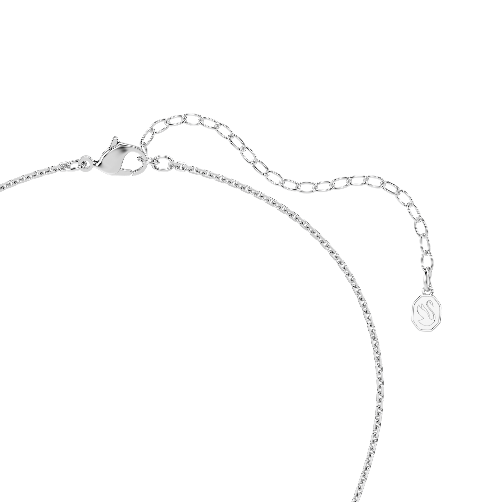 Sublima pendant, Round cut, White, Rhodium plated