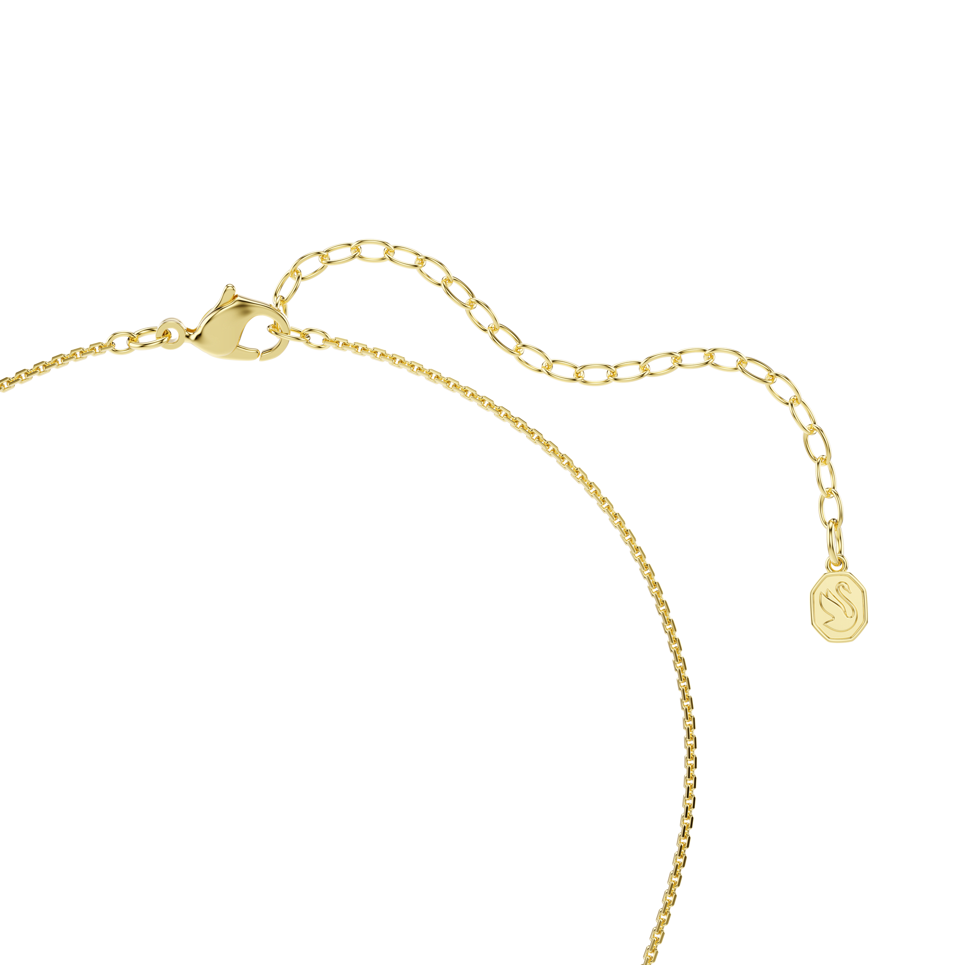 Hyperbola pendant, Round cut, White, 18K gold finish