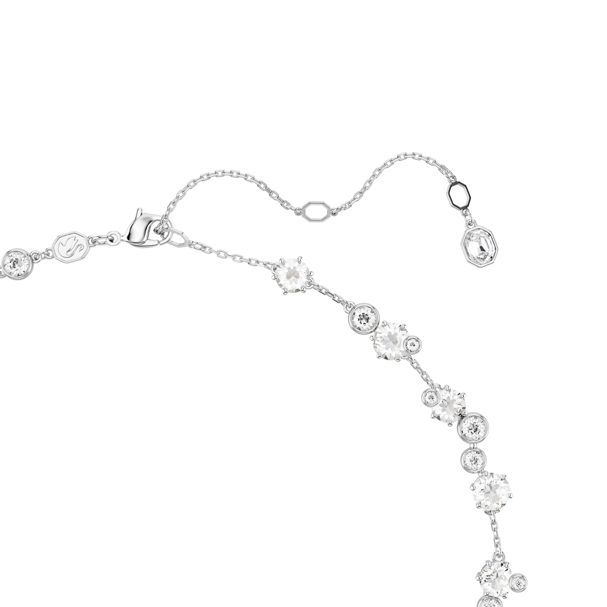 Constella set, Mixed cuts, White, Rhodium plated