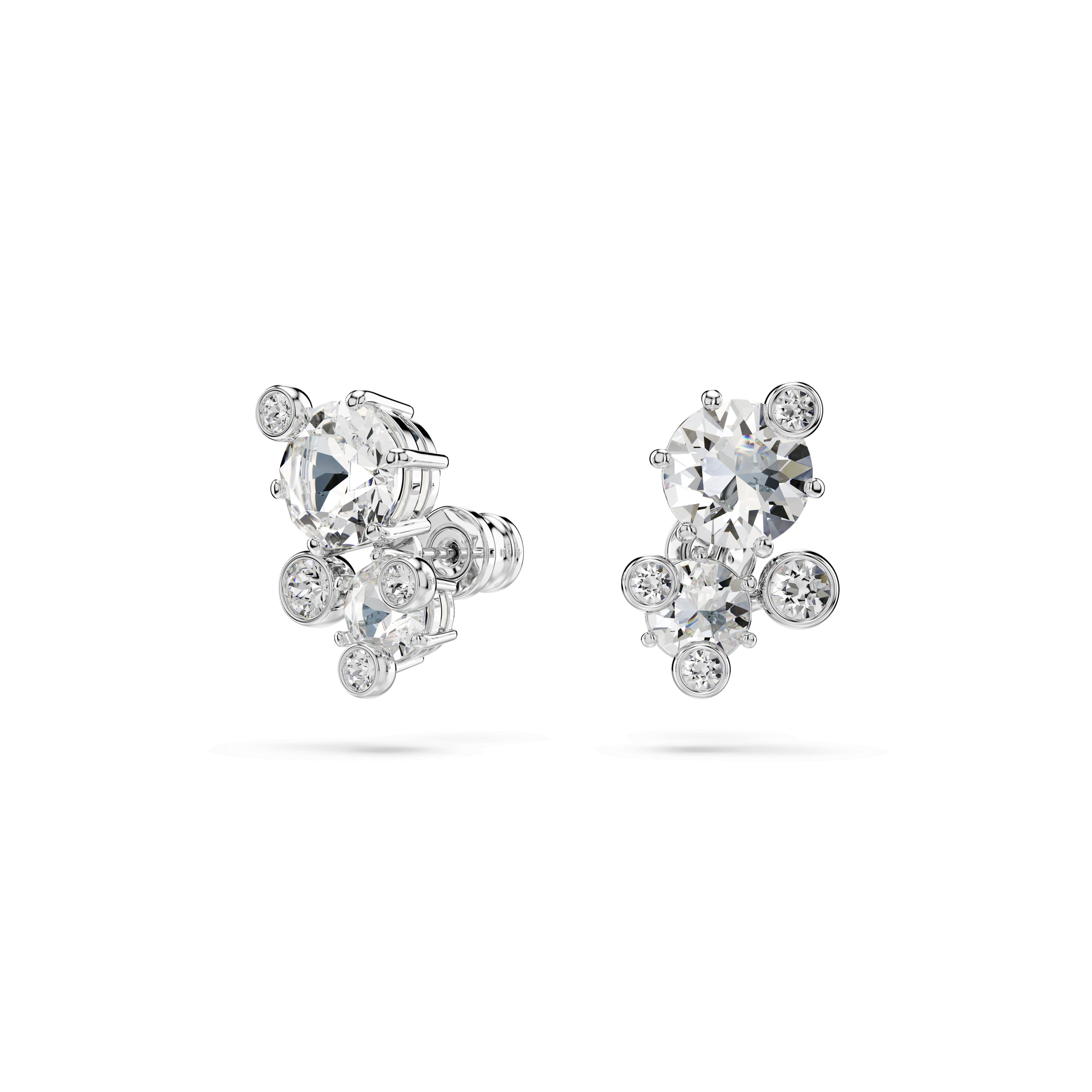 Constella set, Mixed cuts, White, Rhodium plated
