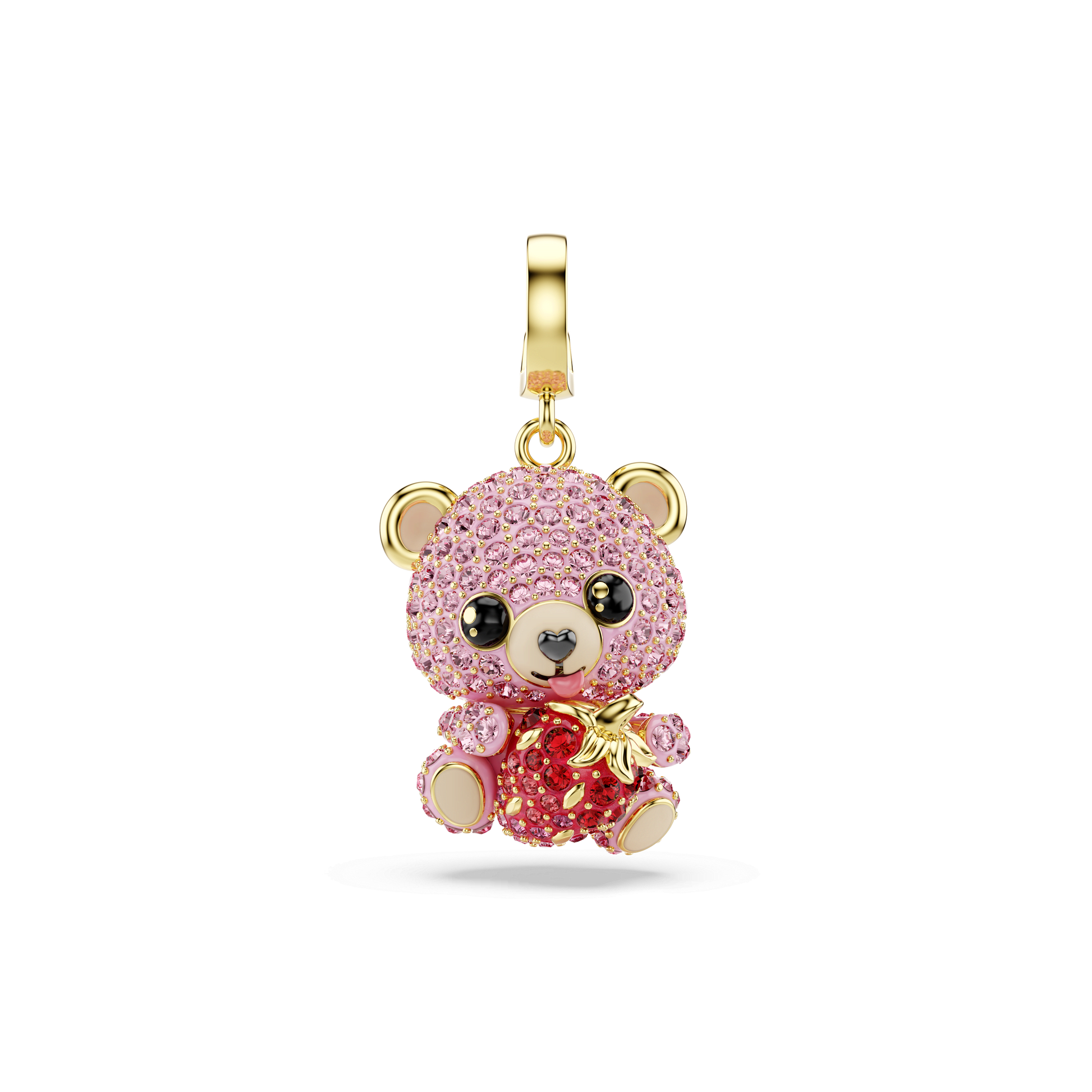Idyllia charm, Mixed cuts, Teddy, Pink, 18K gold finish