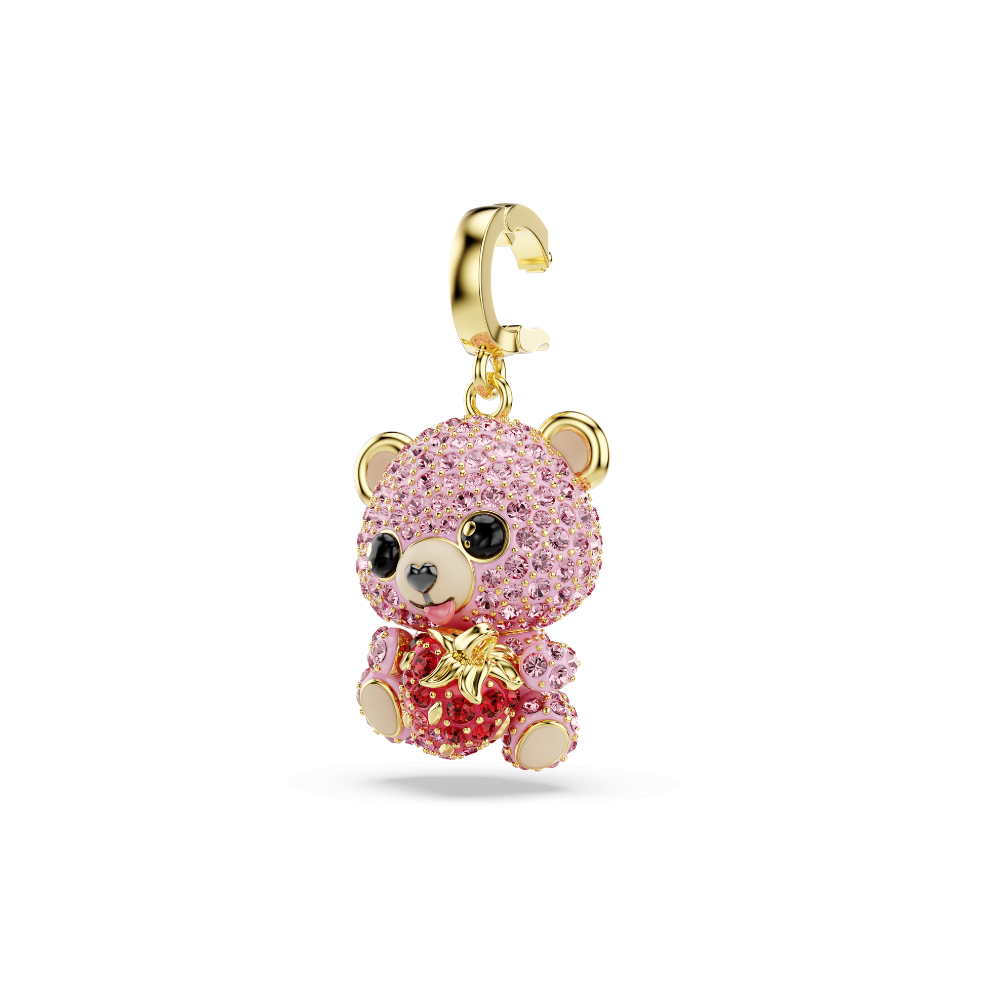 Idyllia charm, Mixed cuts, Teddy, Pink, 18K gold finish