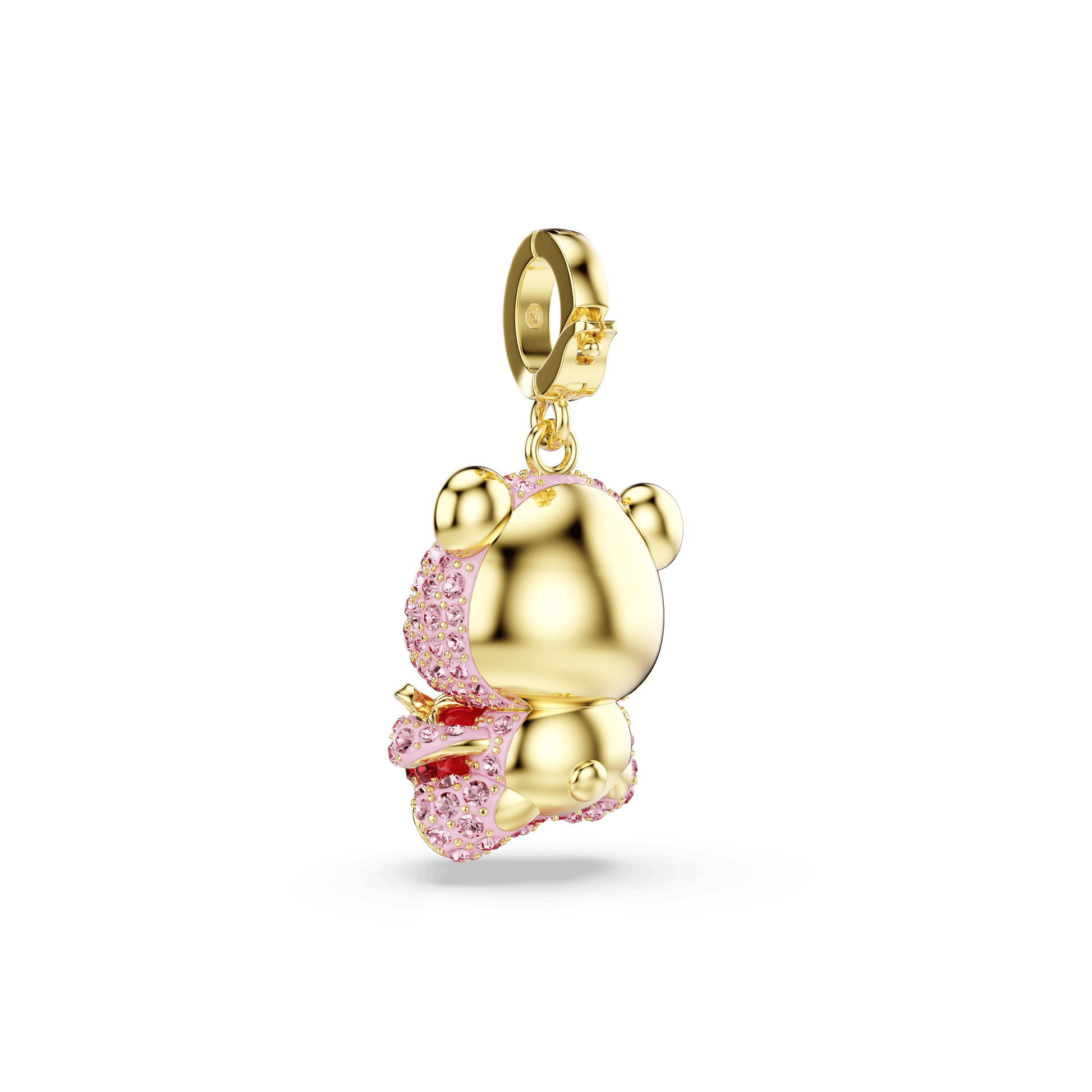 Idyllia charm, Mixed cuts, Teddy, Pink, 18K gold finish