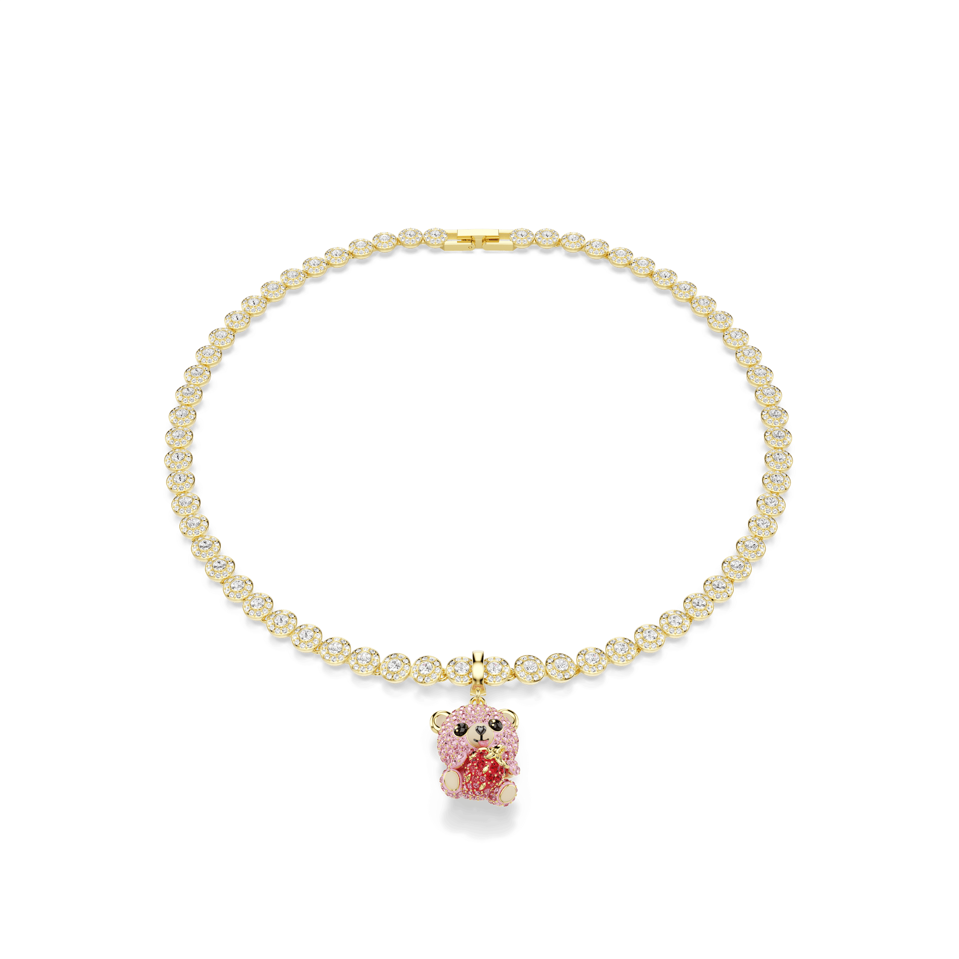 Idyllia charm, Mixed cuts, Teddy, Pink, 18K gold finish