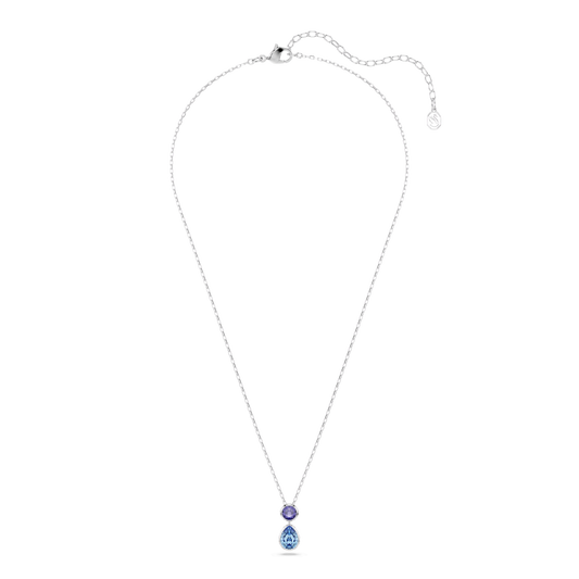 Chroma pendant, Mixed cuts, Multicolored, Rhodium plated